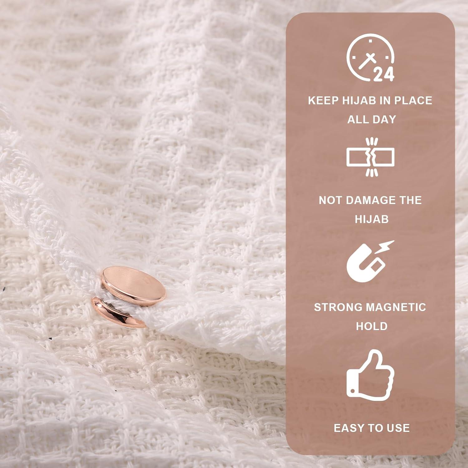 4 Alfileres Magnéticos Oblatos para Hijab - Imán Premium Plata