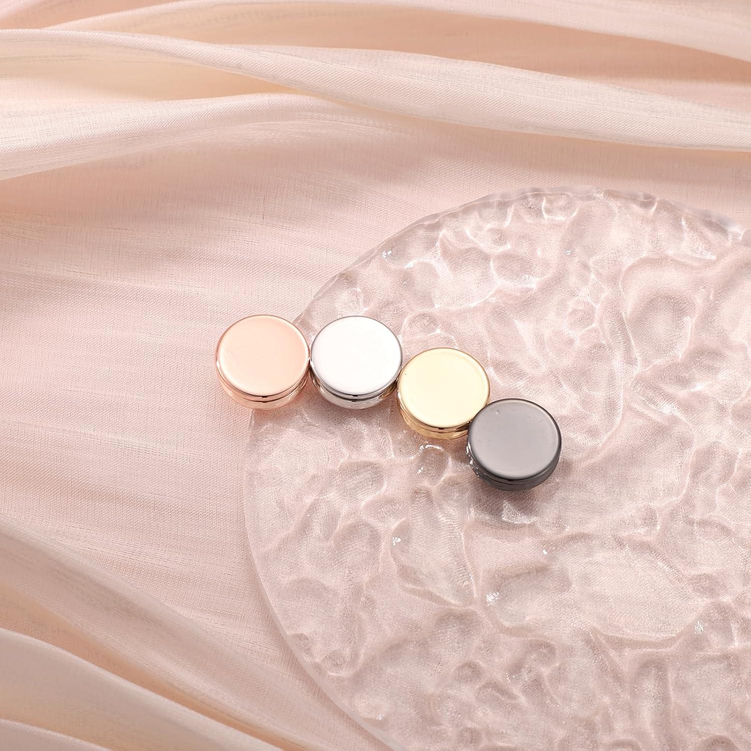 4 Alfileres Magnéticos Oblatos para Hijab - Imán Premium Plata