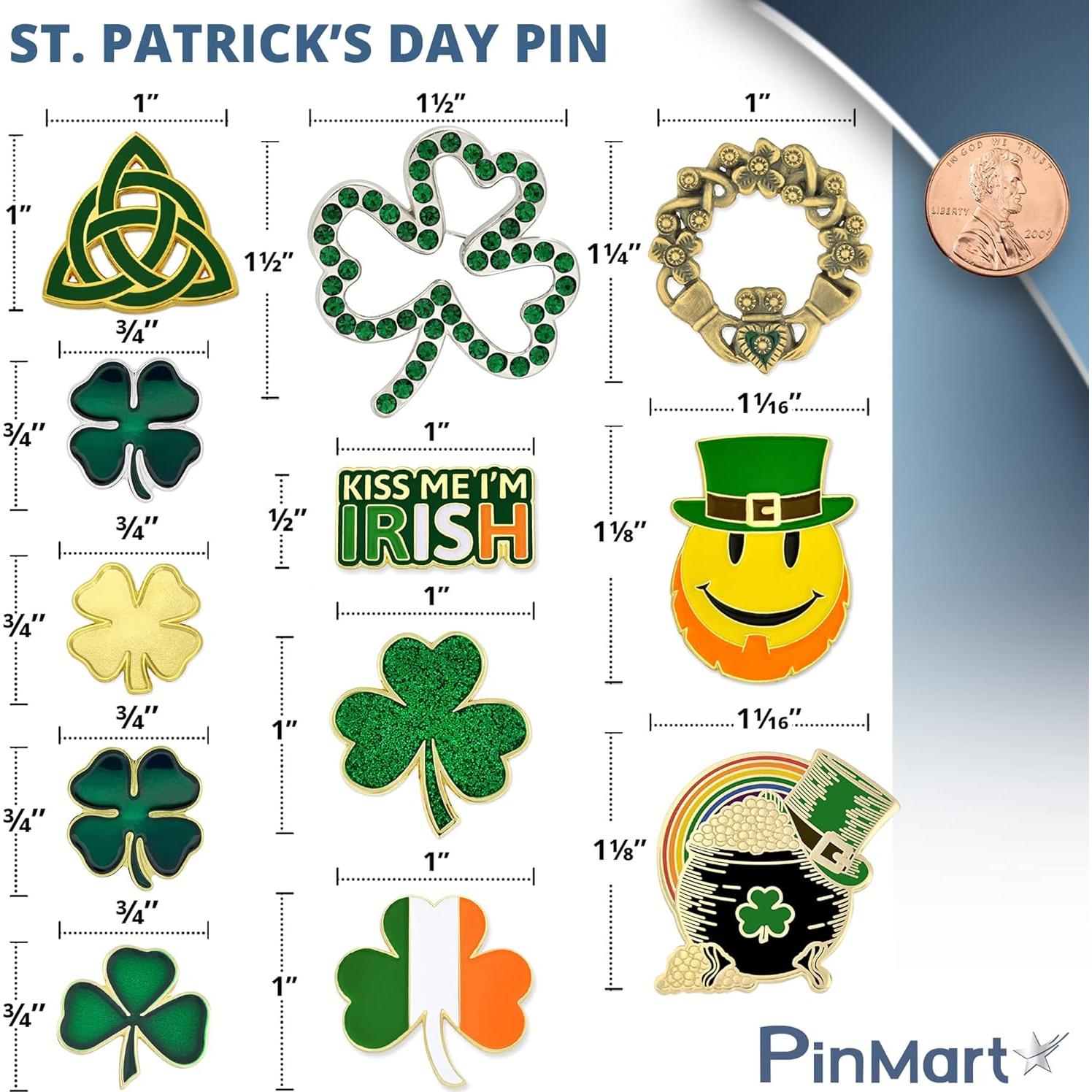 Pin de Solapa San Patricio PinMart - Trébol Verde 2.54cm