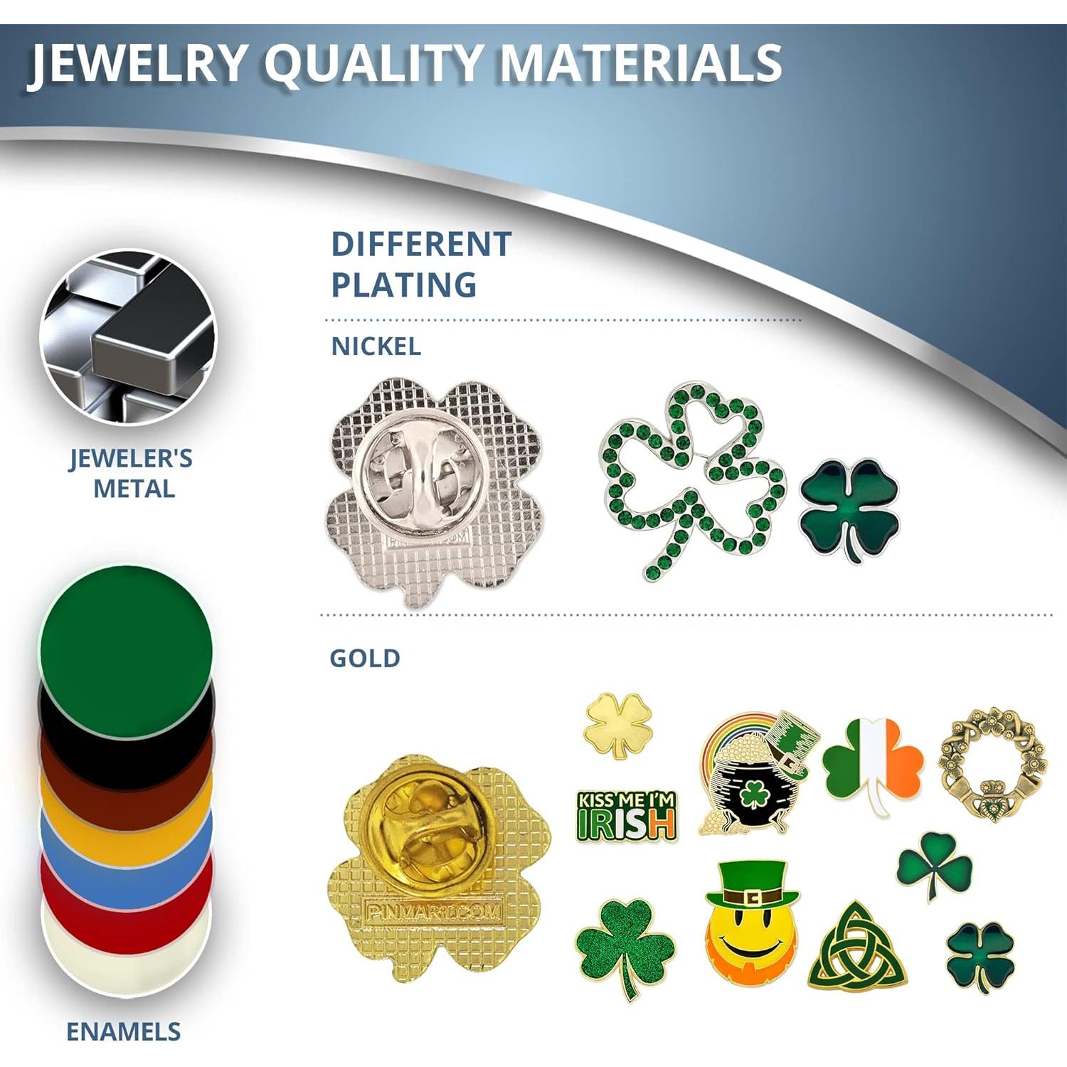 Pin de Solapa San Patricio PinMart - Trébol Verde 2.54cm