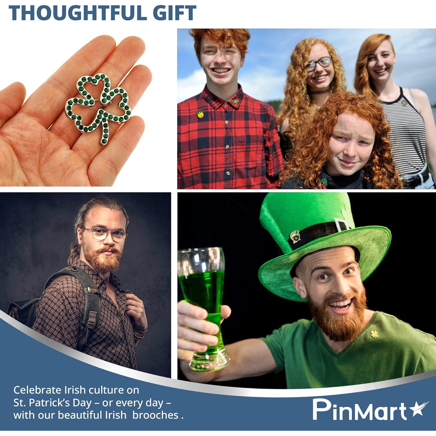 Pin de Solapa San Patricio PinMart - Trébol Verde 2.54cm