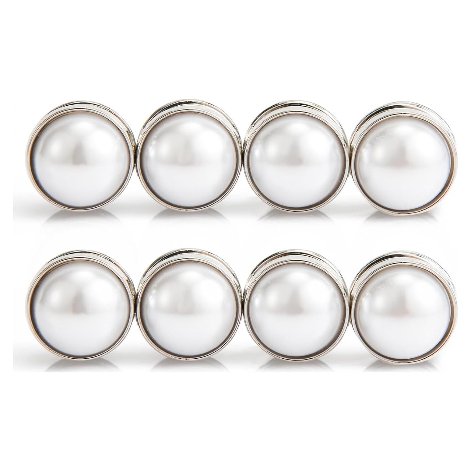 8 Pesos Magnéticos de Perlas para Velo de Boda Plata