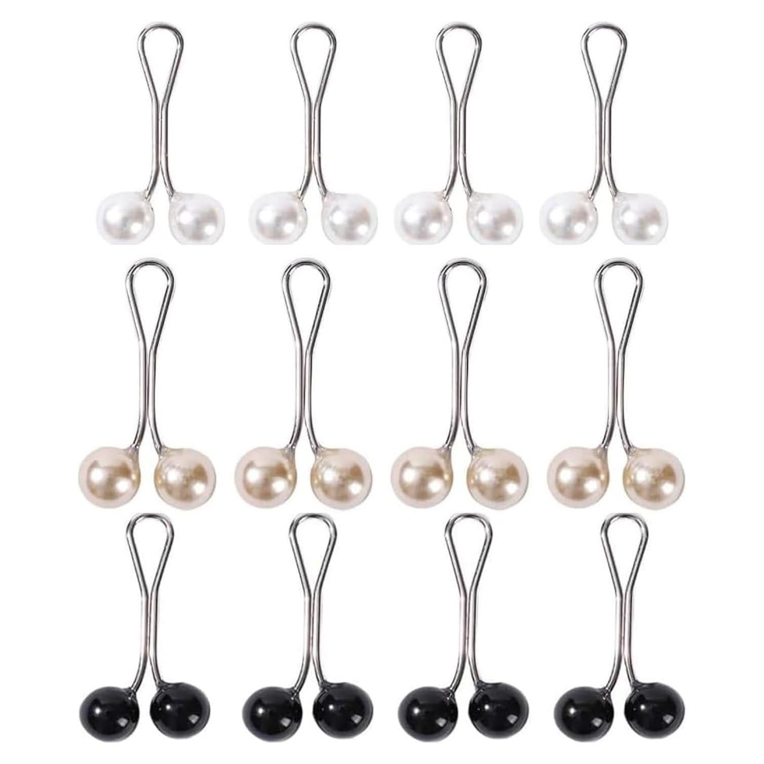 12 Pinzas de Perlas Multicolor para Bufanda Galepromot