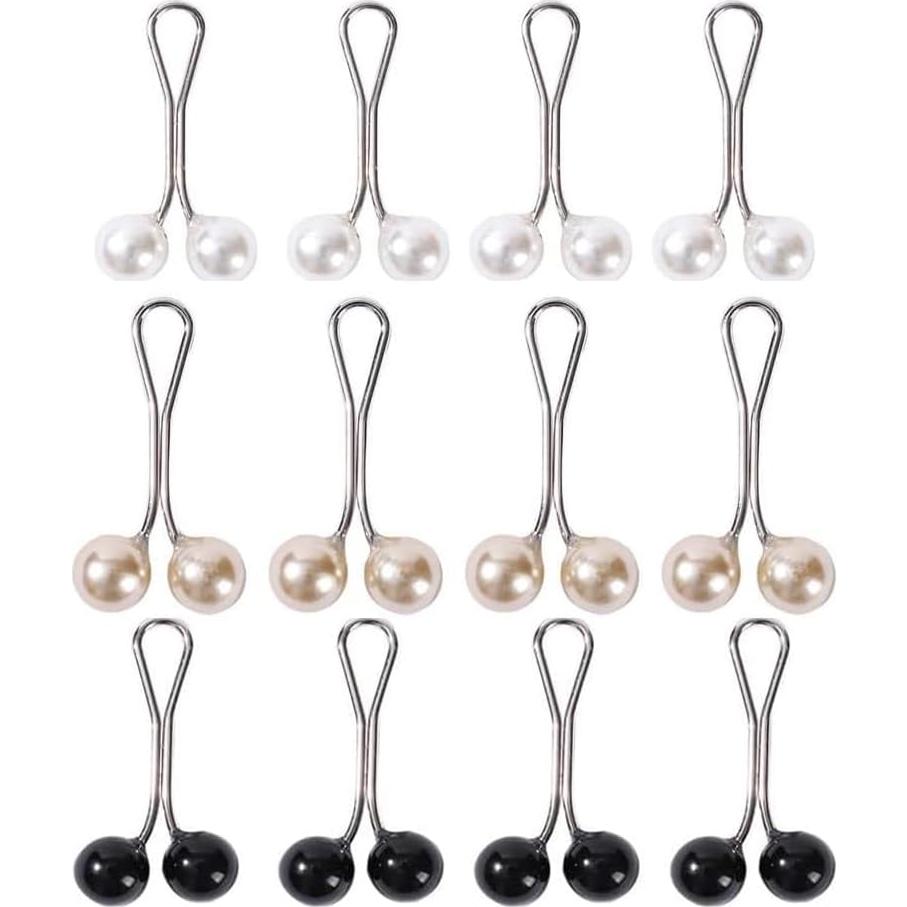 12 Pinzas de Perlas Multicolor para Bufanda Galepromot