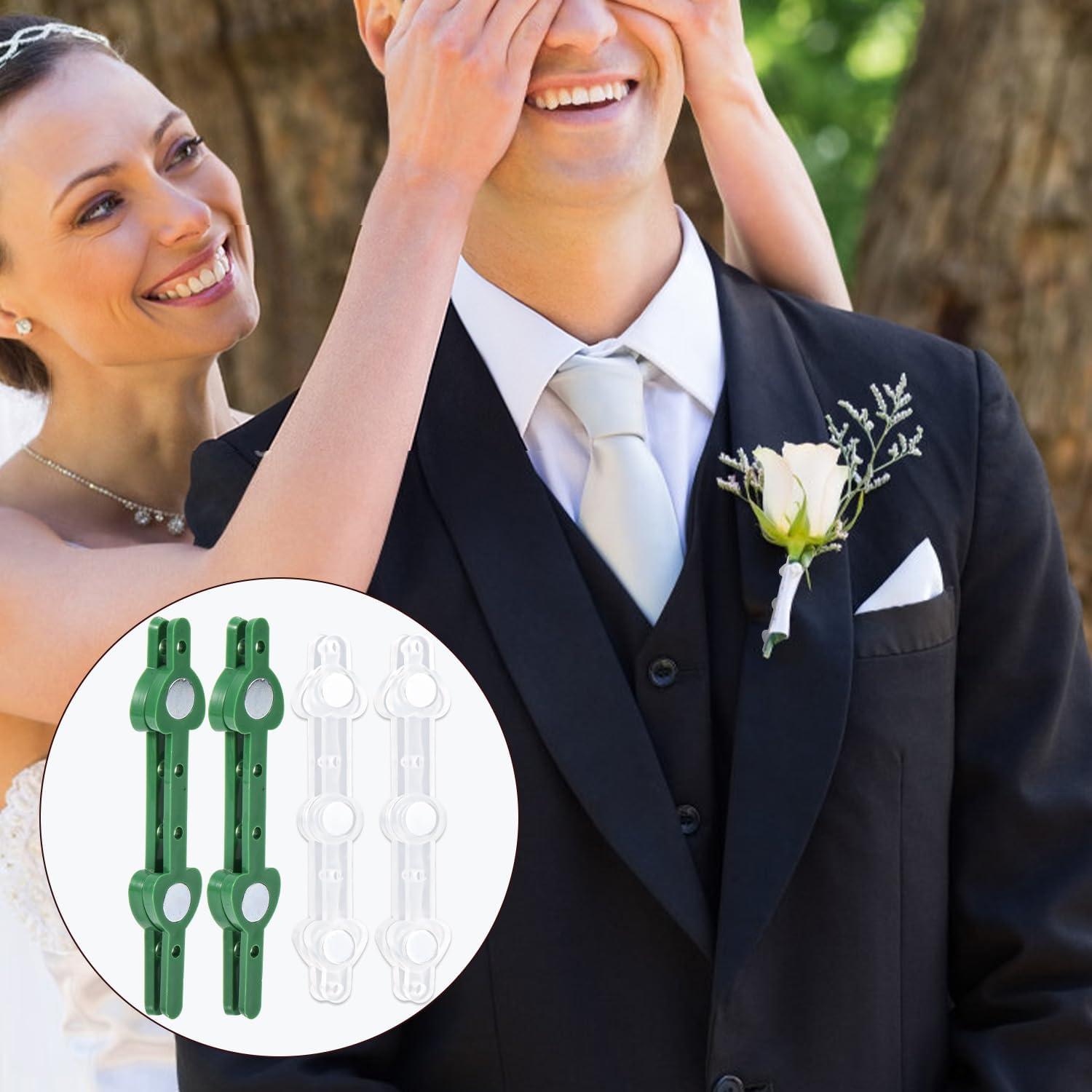 14 Piezas Imanes de Boutonniere Plástico Verde y Transparente