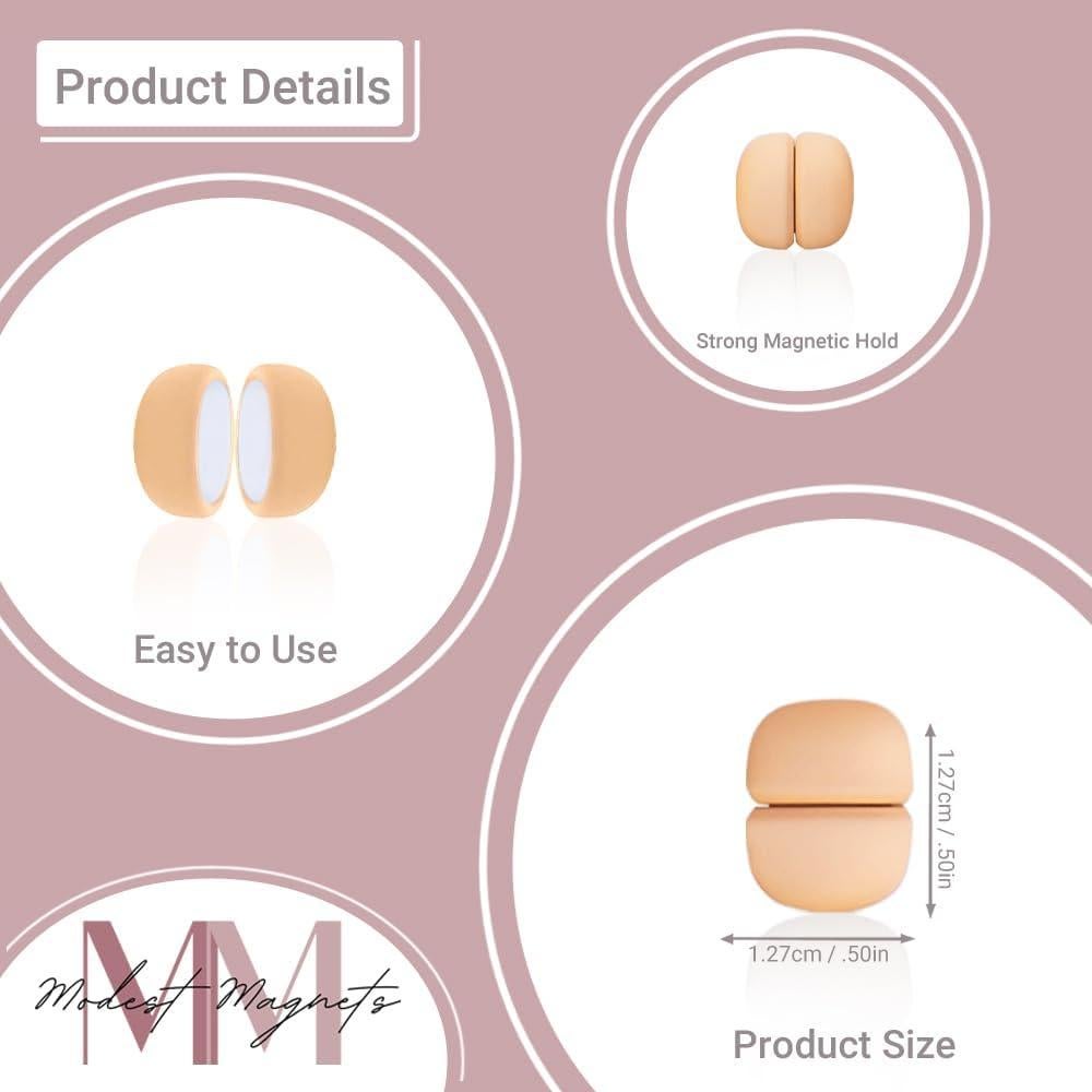 Conjunto 4 Broches Magnéticos Sin Pin para Hijab Rosa