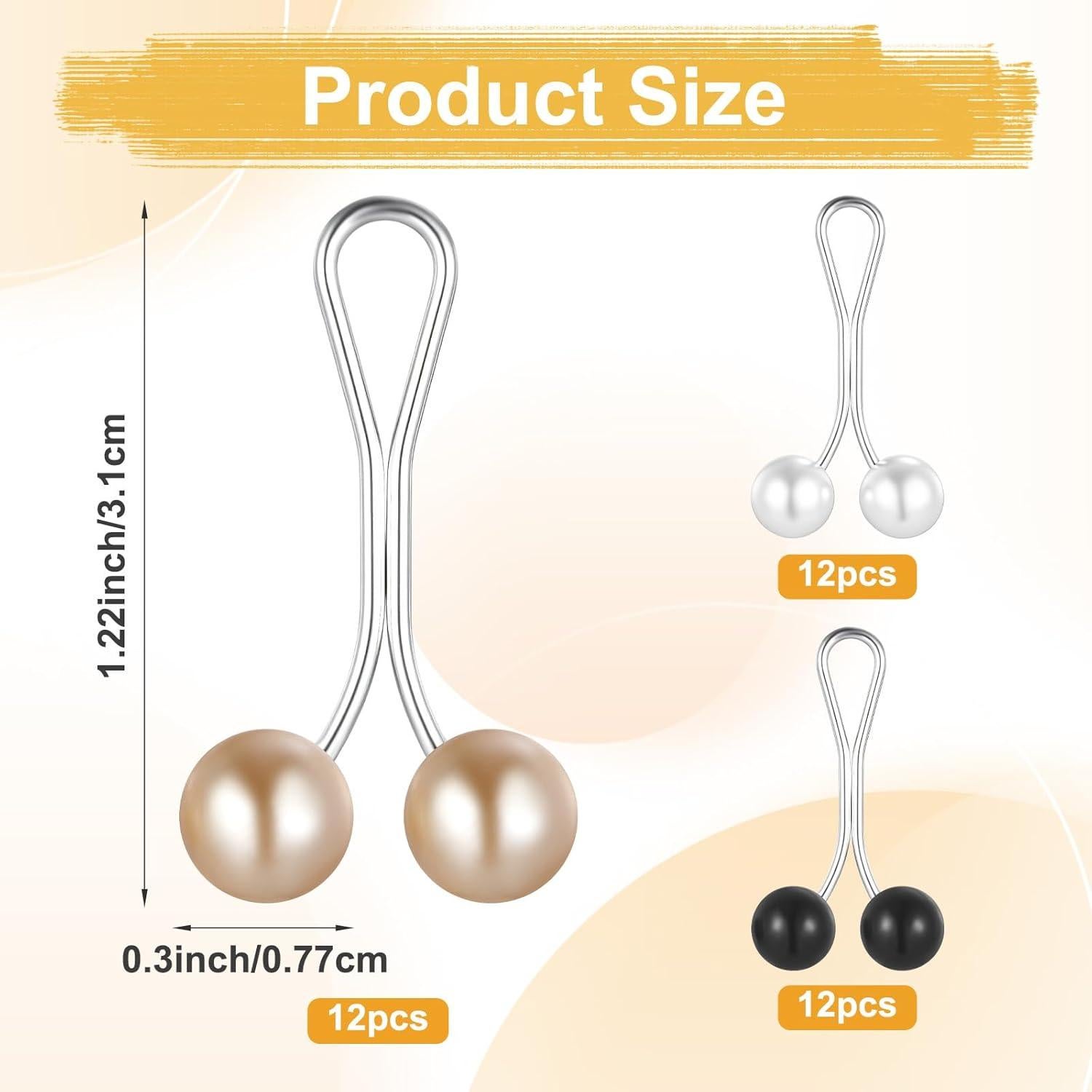 36 Alfileres de Hijab Sorcristy Multicolor Perlas 3.1 cm