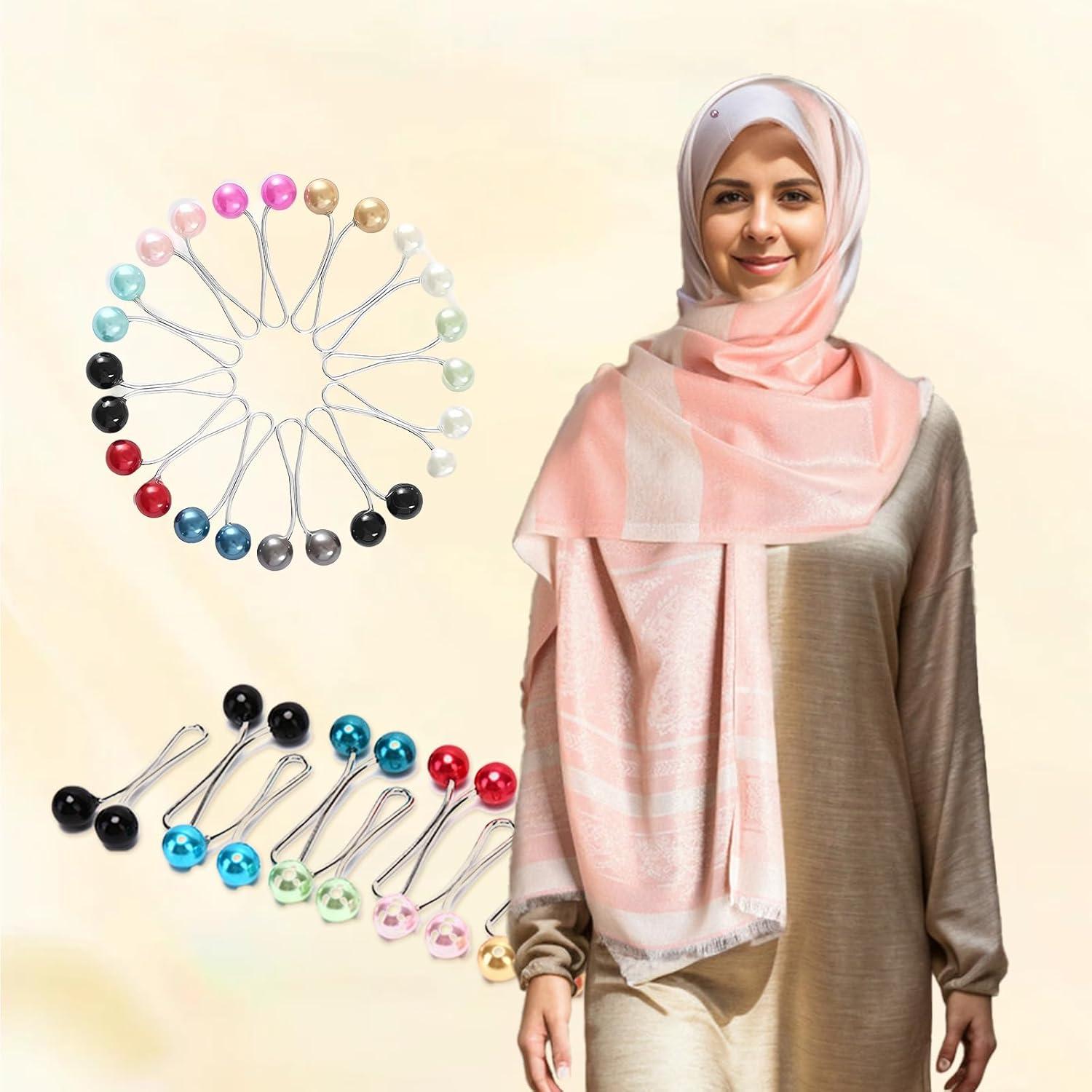 24 Alfileres de Bufanda de Perlas para Mujeres - Multi-Colores