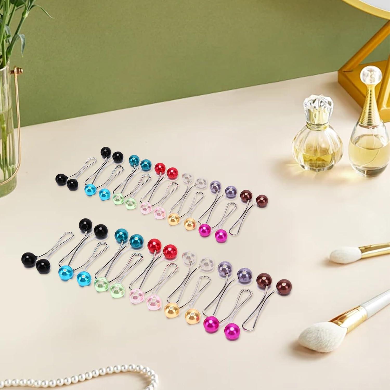 24 Alfileres de Bufanda de Perlas para Mujeres - Multi-Colores
