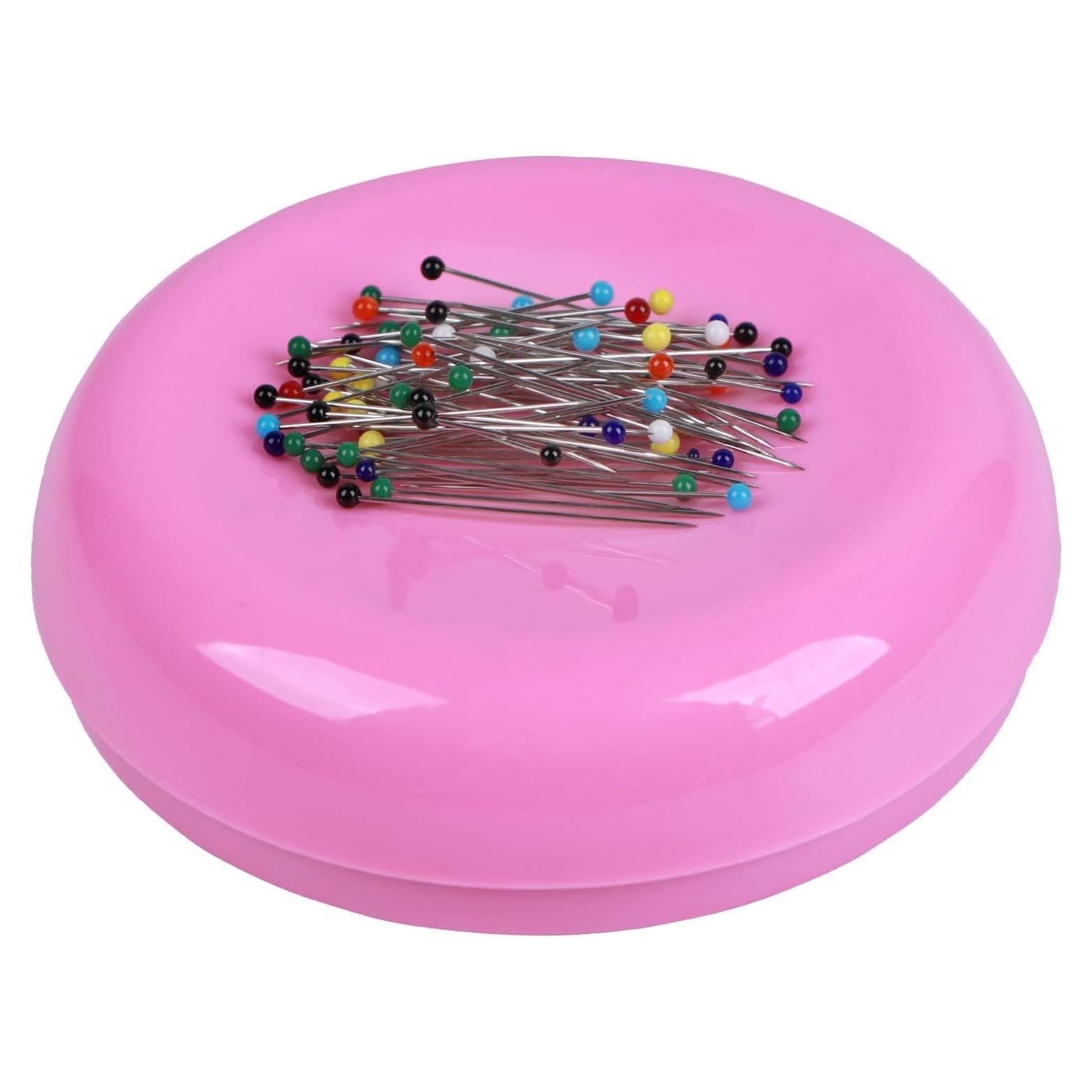 Cojín Magnético Hilltian Rosa con 100 Alfileres Plásticos