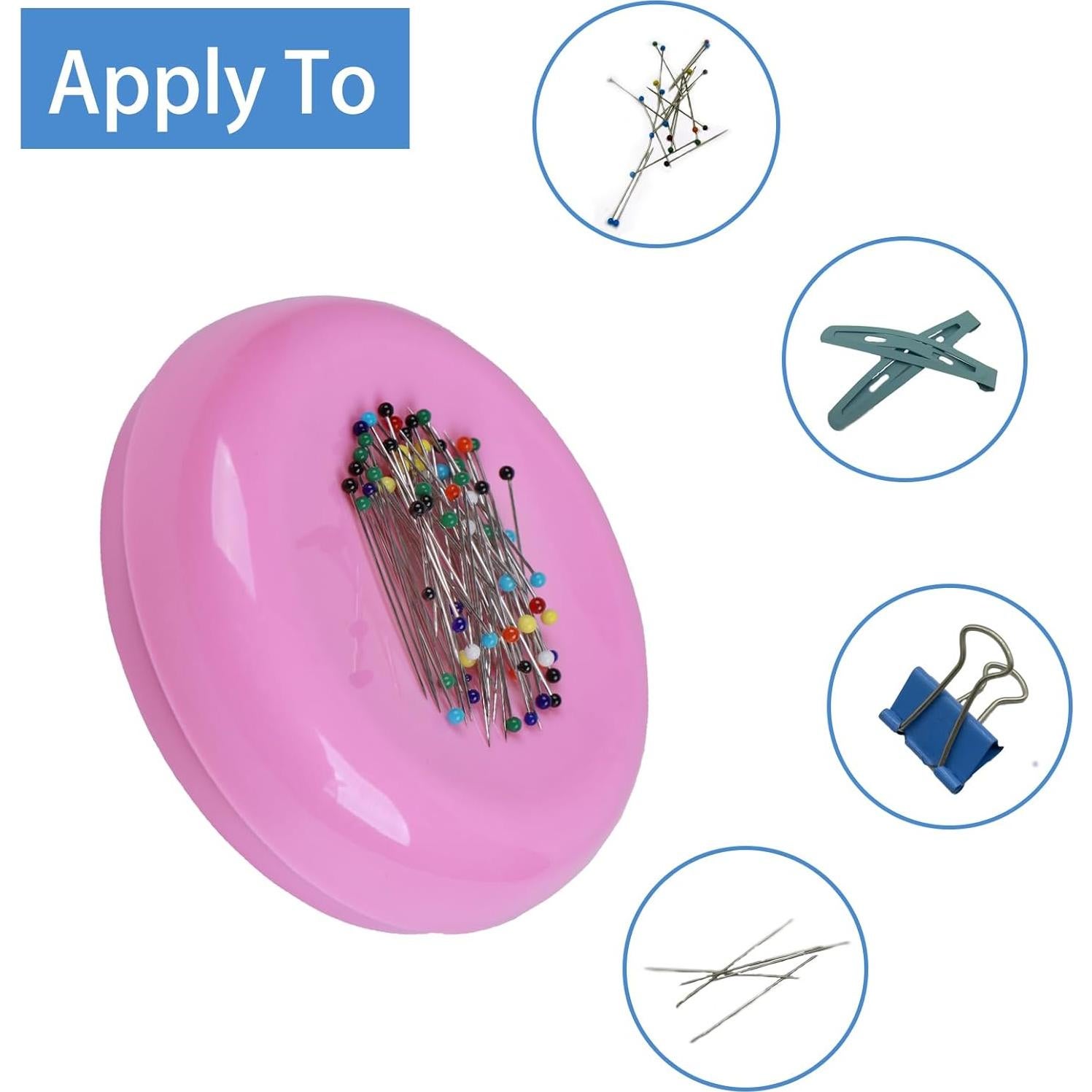 Cojín Magnético Hilltian Rosa con 100 Alfileres Plásticos