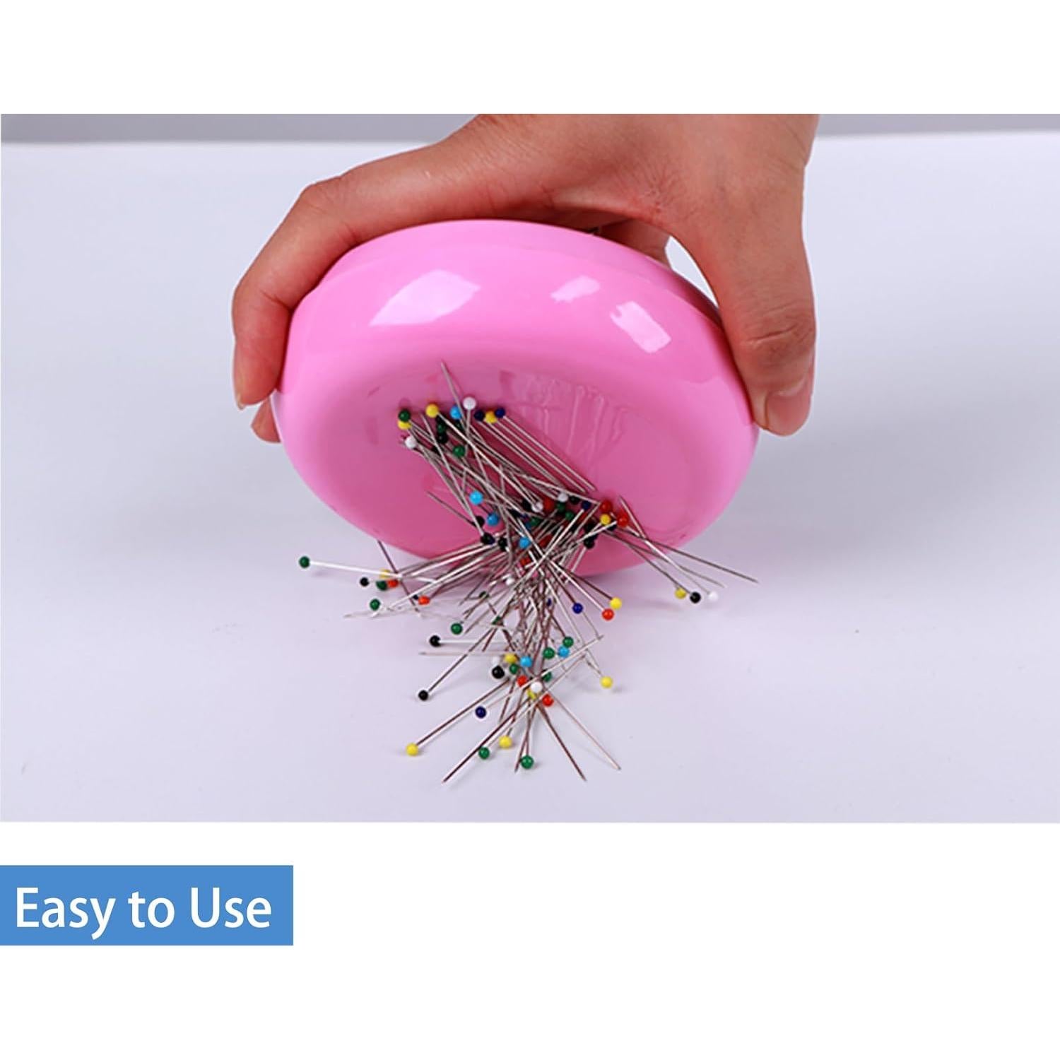 Cojín Magnético Hilltian Rosa con 100 Alfileres Plásticos
