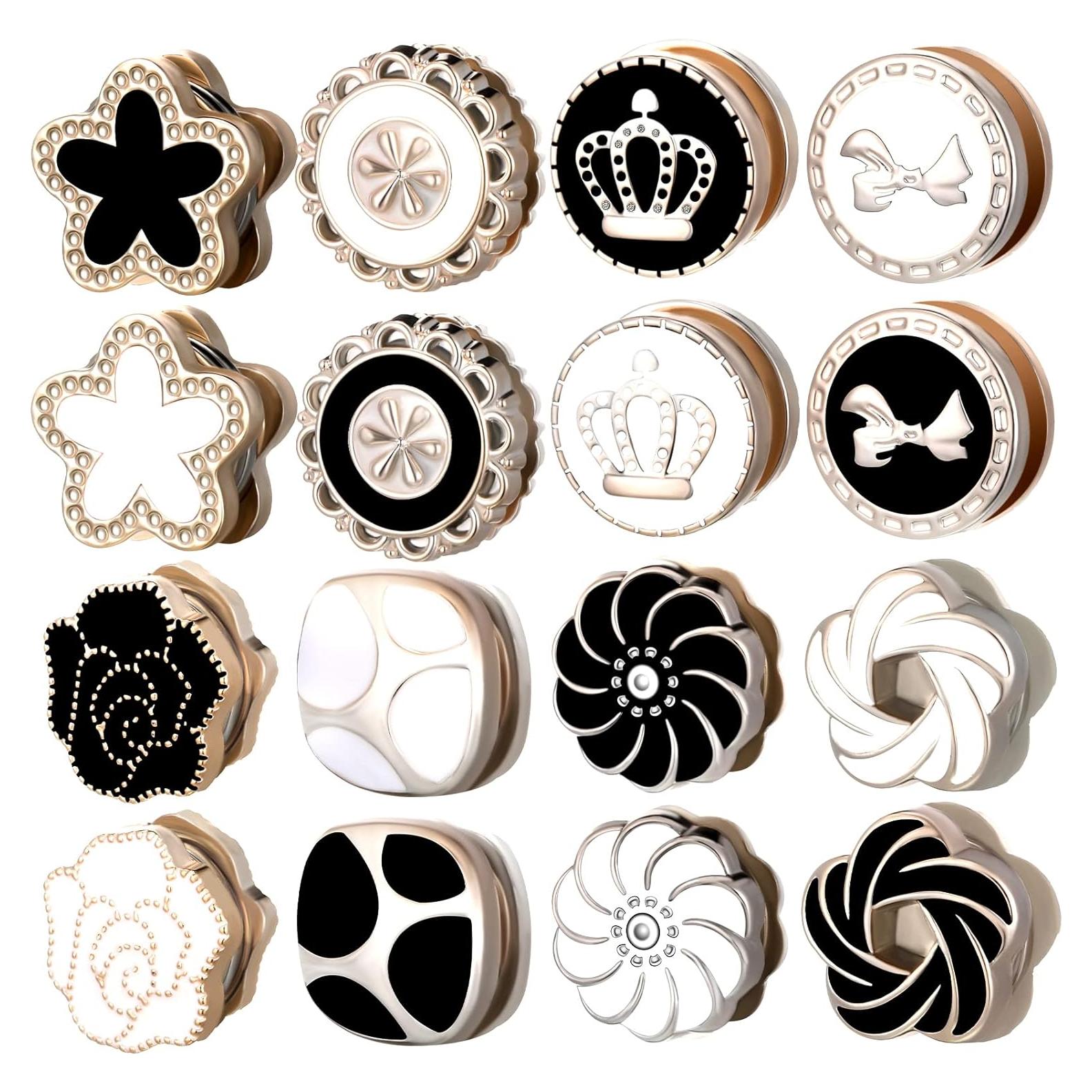 16 Pares de Pines Magnéticos para Hijab MTLEE - Clips Decorativos