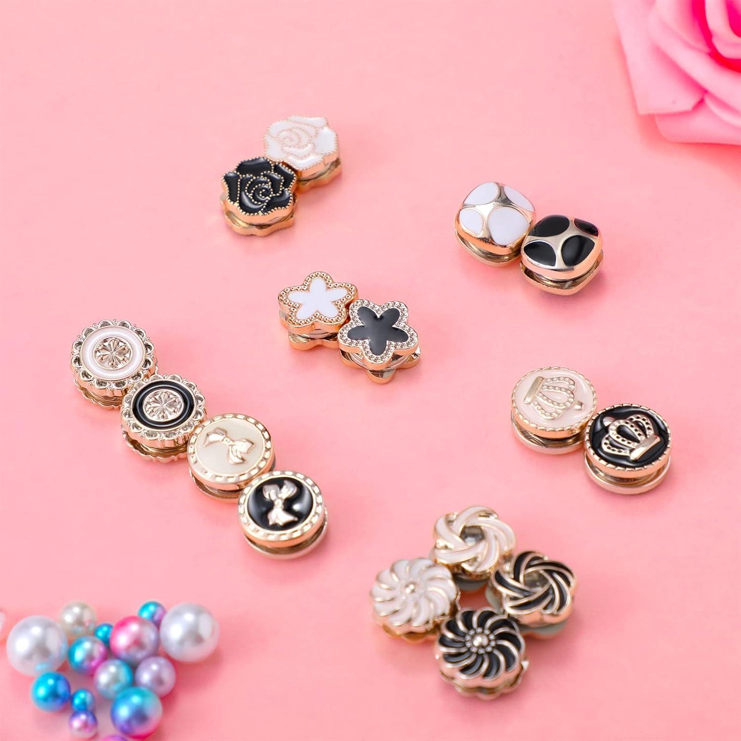 16 Pares de Pines Magnéticos para Hijab MTLEE - Clips Decorativos