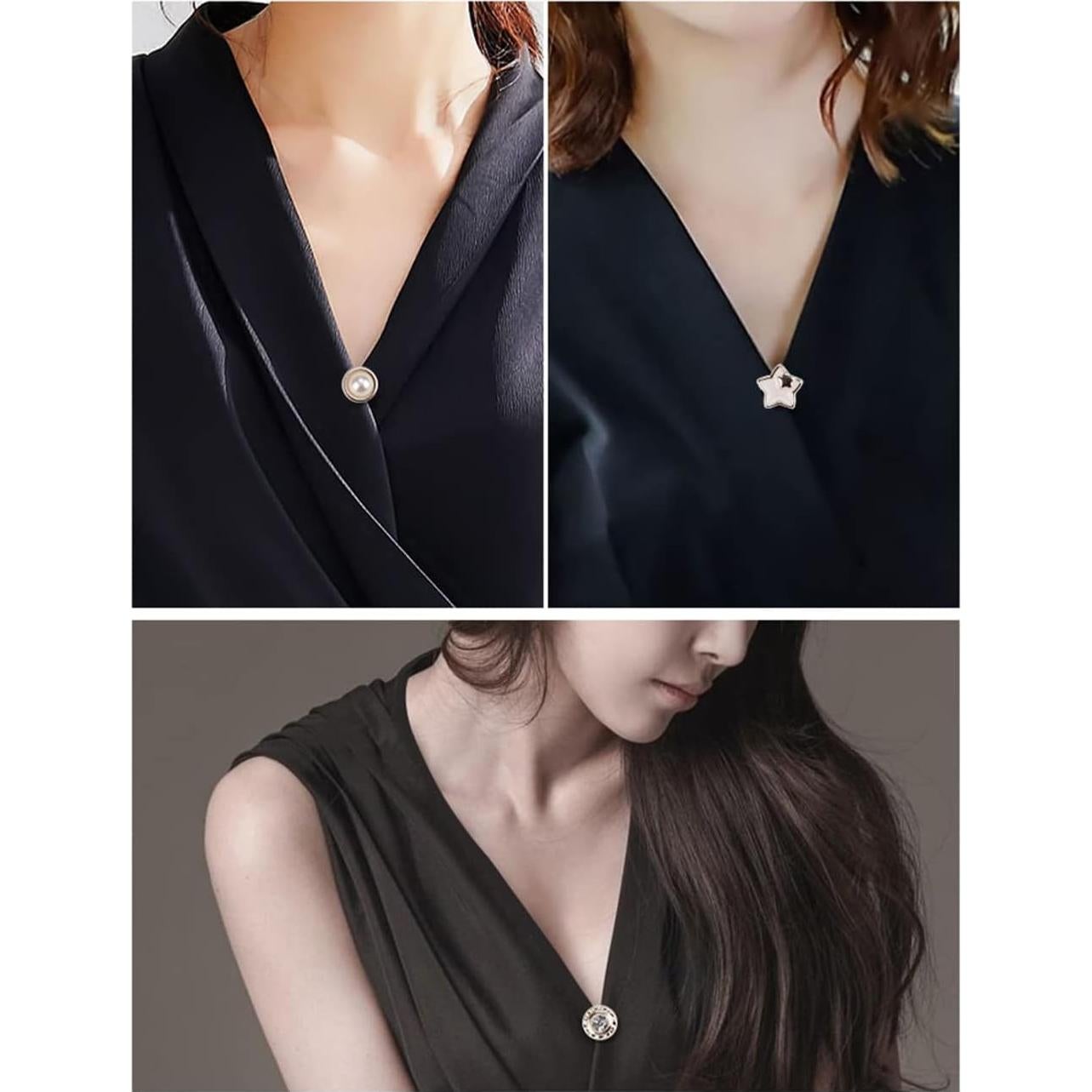 20 Botones de Broche LWQYHTT Perla y Rhinestone 10-12mm