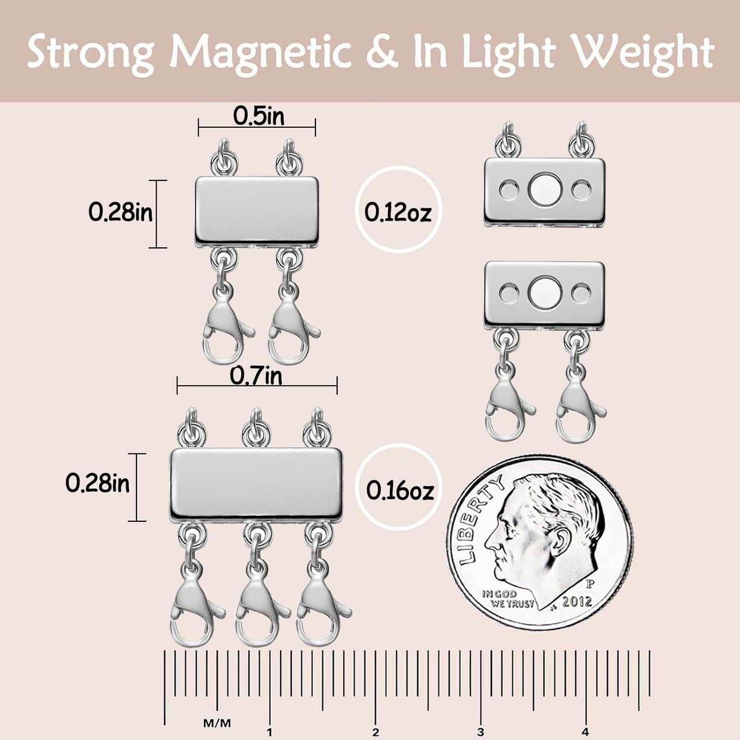 Conectores de collar magnéticos OHINGLT 4 piezas 1.5 y 2 cm