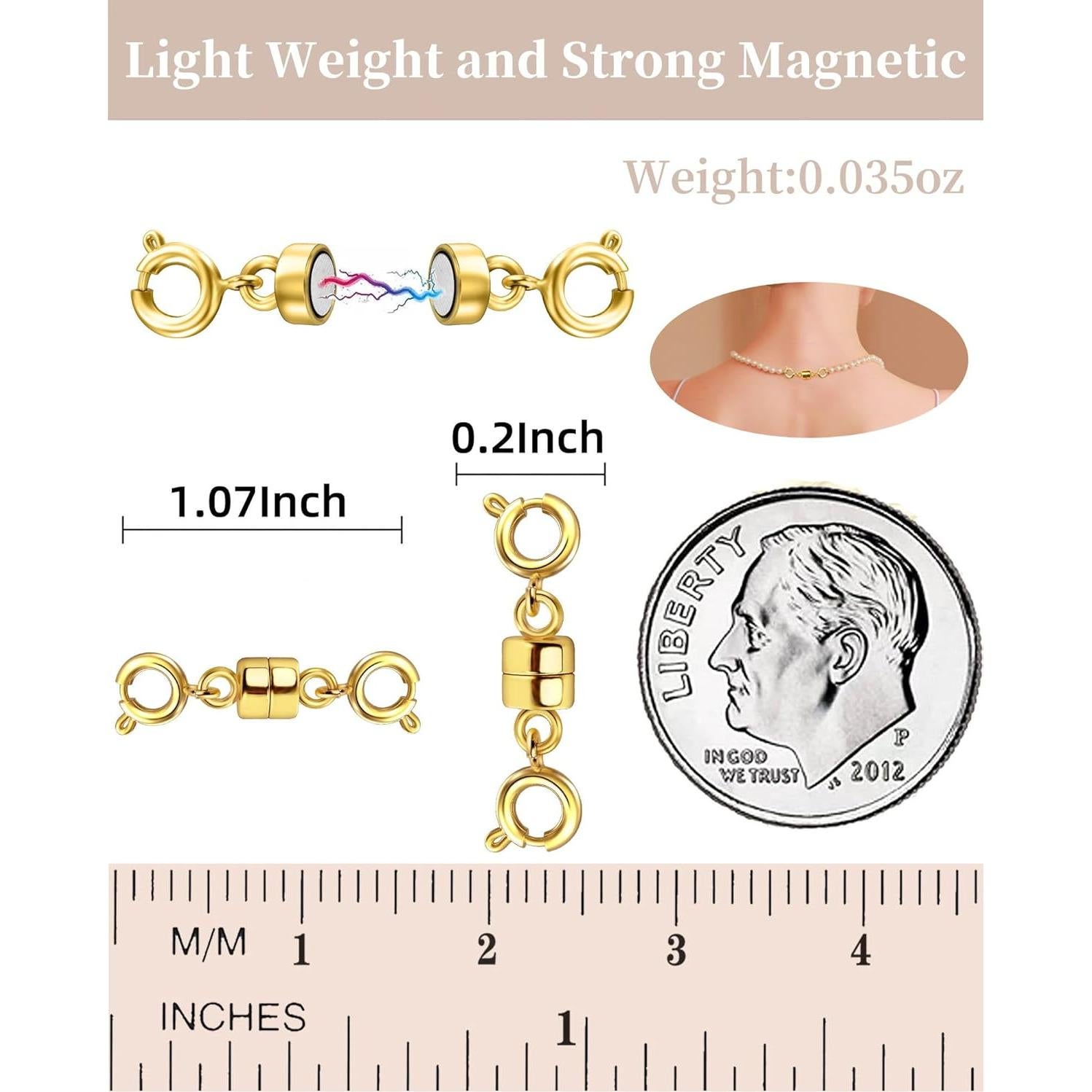 Cierres Magnéticos Dailyacc para Joyería - 4 Piezas Oro 14K