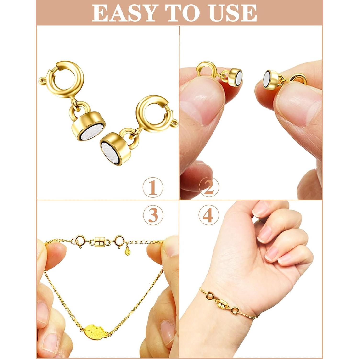 Cierres Magnéticos Dailyacc para Joyería - 4 Piezas Oro 14K