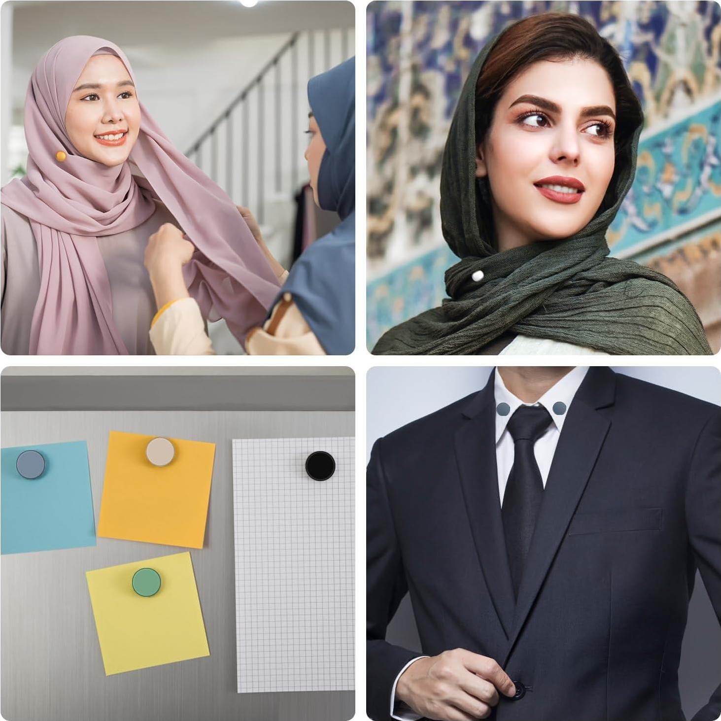 16 Alfileres Magnéticos para Hijab NQEUEPN - Multicolor