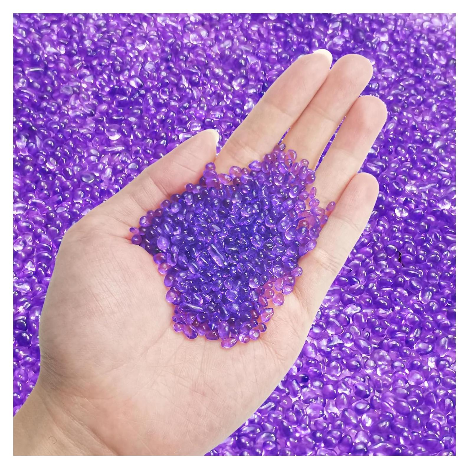 Piedras de vidrio moradas Keedolla 1.36 kg para acuarios
