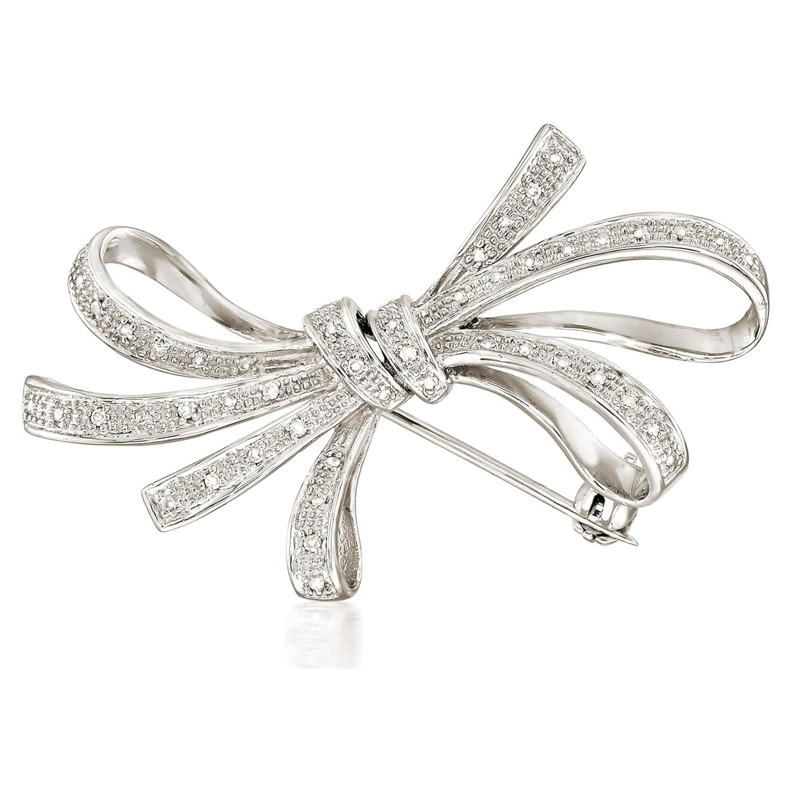 Pin de Cinta de Diamante 0.10 ct en Plata Esterlina Ross-Simons