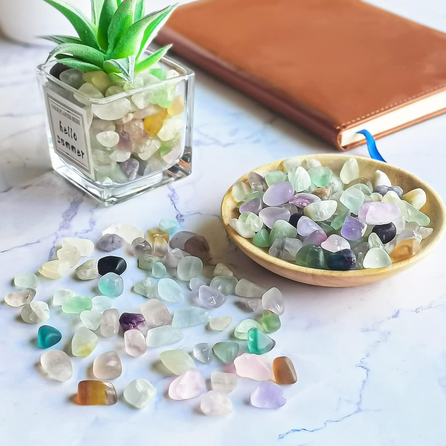 Keedolla Chips de Fluorita Pulidos 0.42 kg para Acuarios