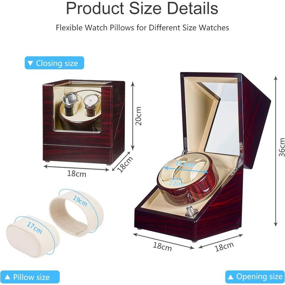 Winder de Reloj Doble JQUEEN con Motor Japonés Silencioso