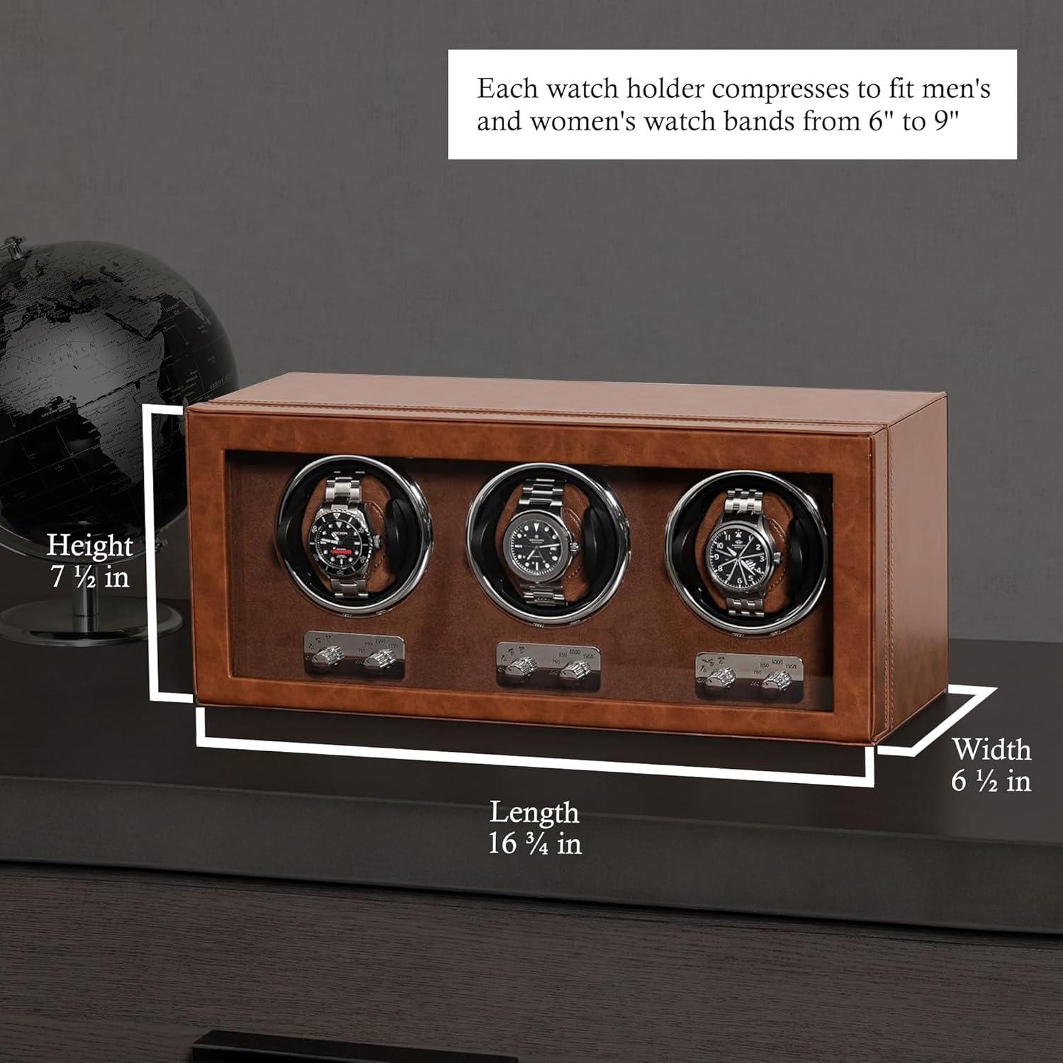 Enrollador de Relojes Automáticos ROTHWELL RW3WTBR Marrón