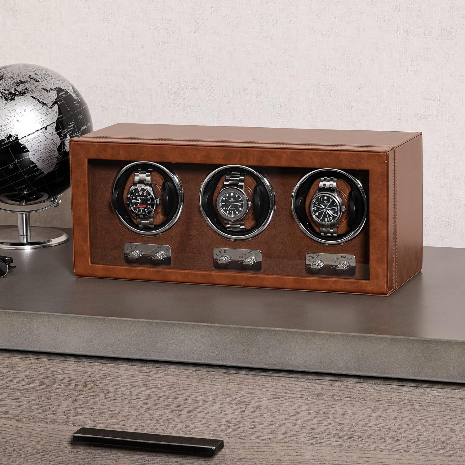 Enrollador de Relojes Automáticos ROTHWELL RW3WTBR Marrón