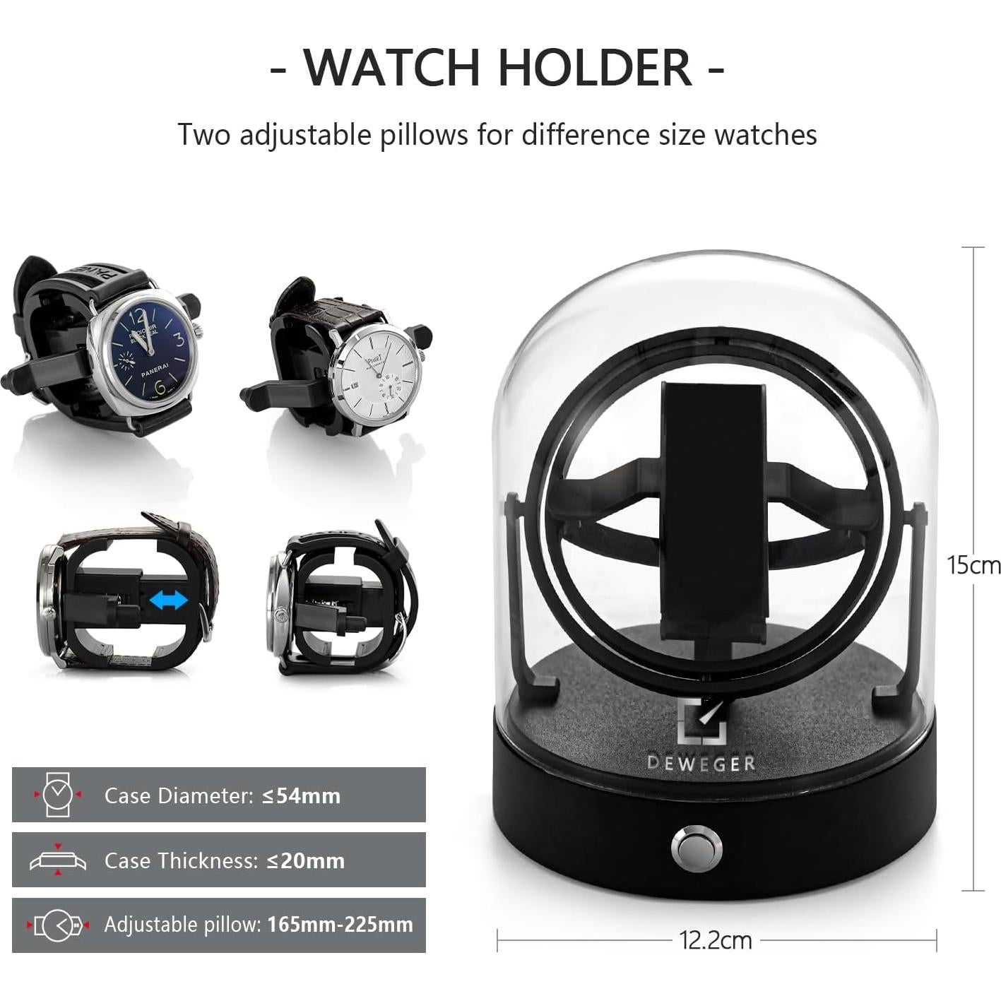 Winder de Reloj DEWEGER Orbit Unisex Motor Silencioso 30.3x19.4cm