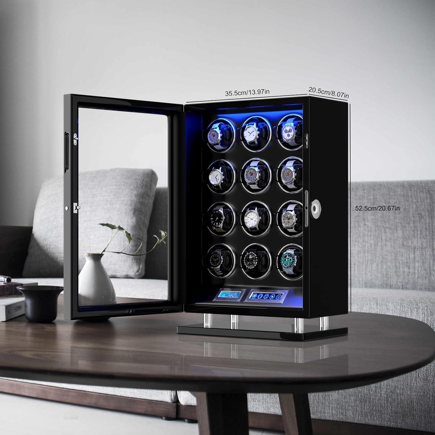 DUKWIN Winder para 12 Relojes Automáticos con Huella Dactilar