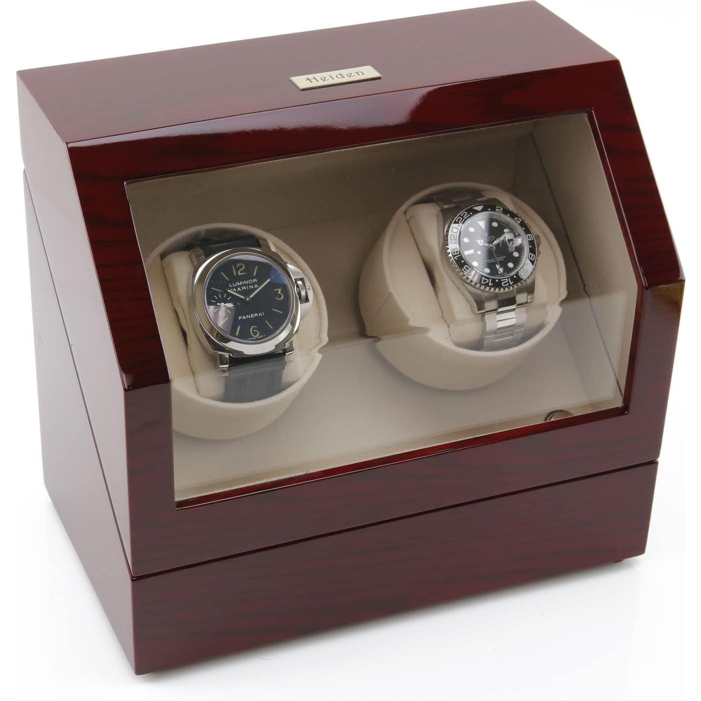 Winder de Reloj Doble Heiden HD10 en Madera de Cereza