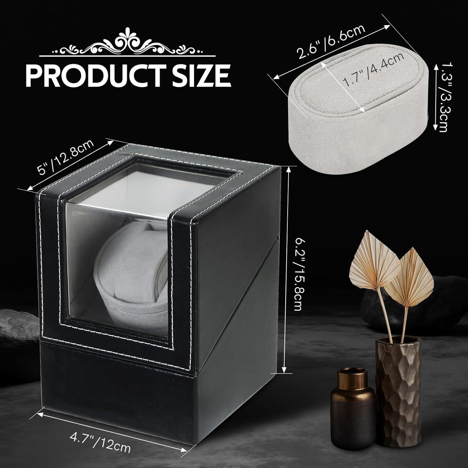 Reloj Winder MYFULLY Individual en Cuero Negro con Motor Silencioso