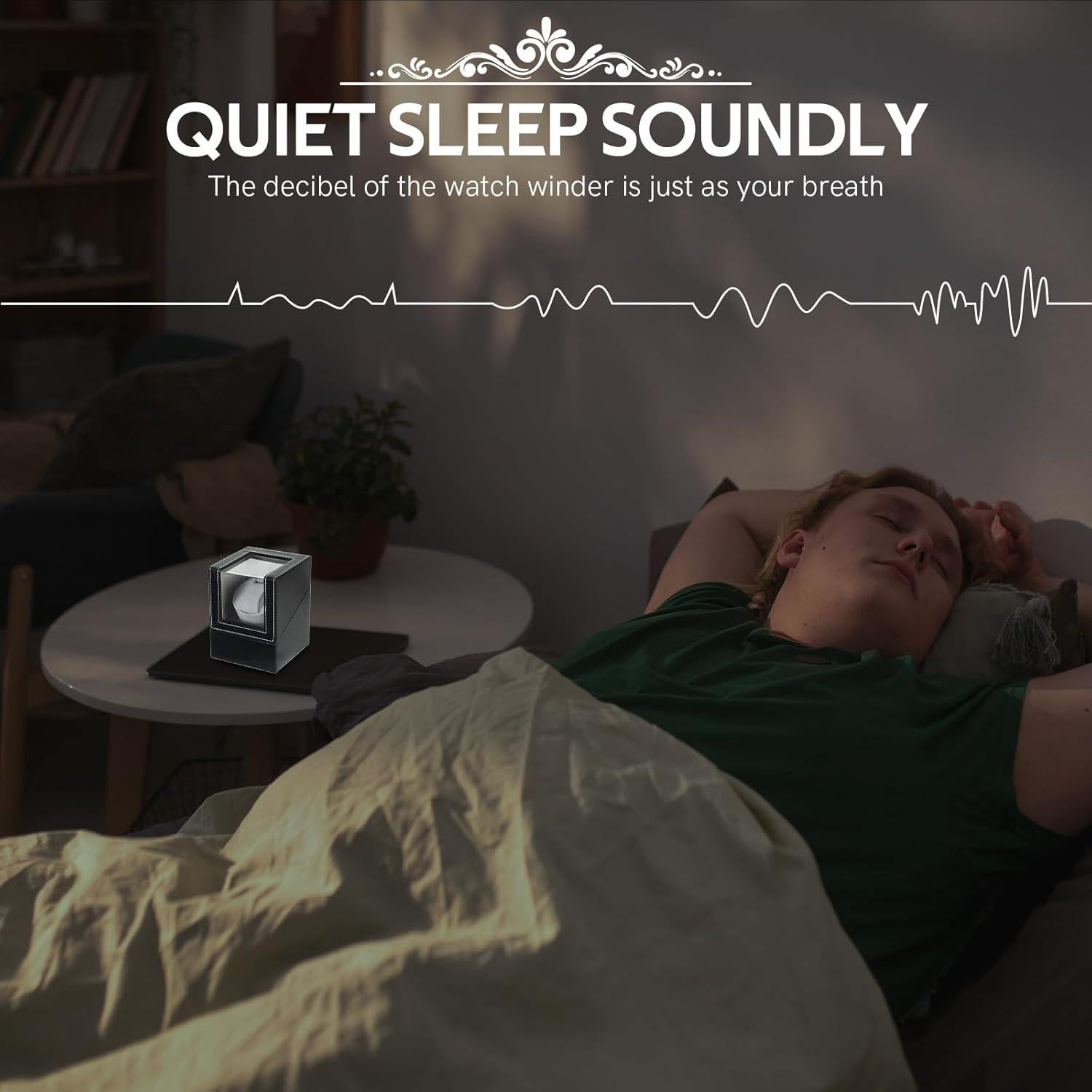 Reloj Winder MYFULLY Individual en Cuero Negro con Motor Silencioso