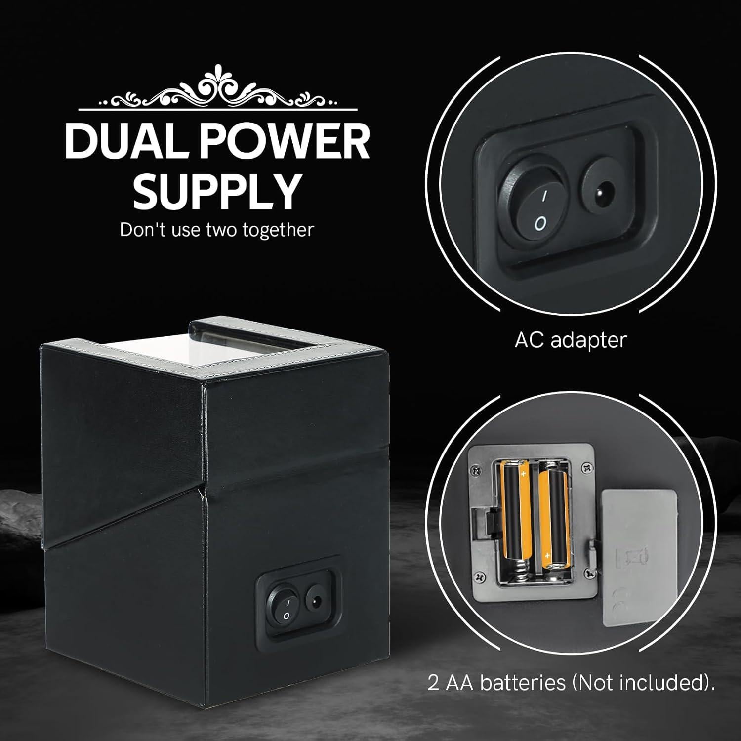 Reloj Winder MYFULLY Individual en Cuero Negro con Motor Silencioso