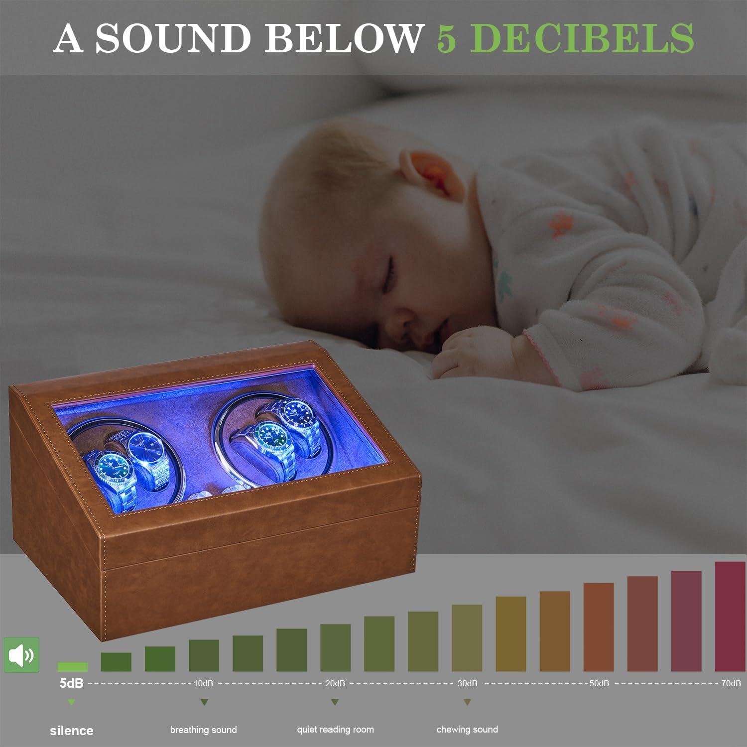 Cargador de Relojes ANWBROAD 4+6 con Luz LED y Motor Silencioso