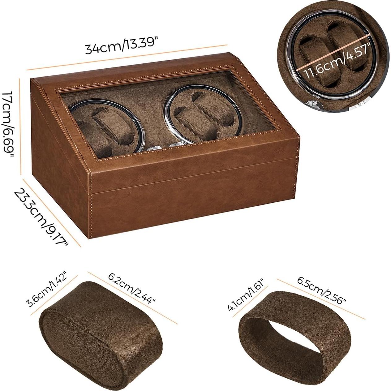 Cargador de Relojes ANWBROAD 4+6 con Luz LED y Motor Silencioso