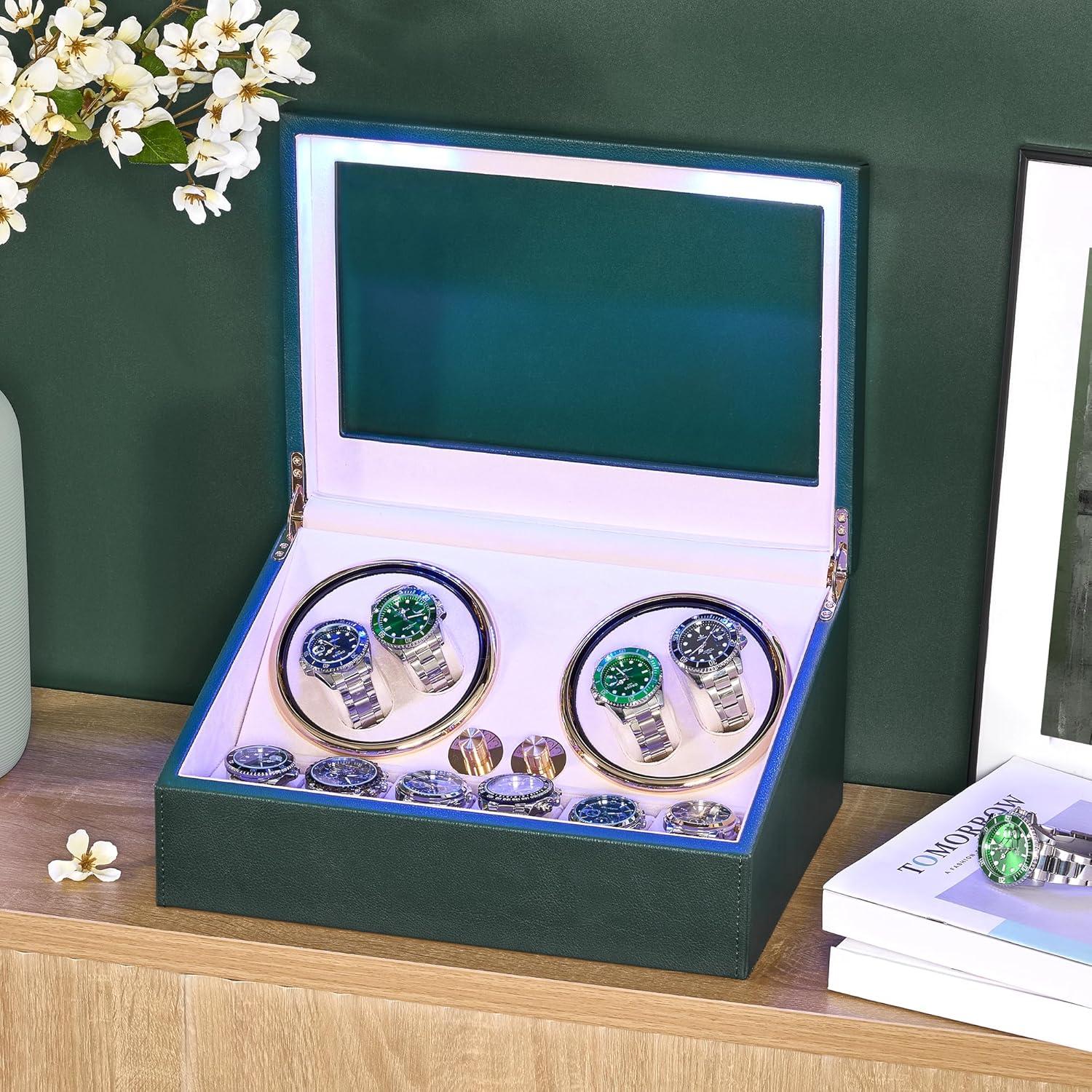 Winder de Reloj ANWBROAD 4+6 Automático Silencioso LED