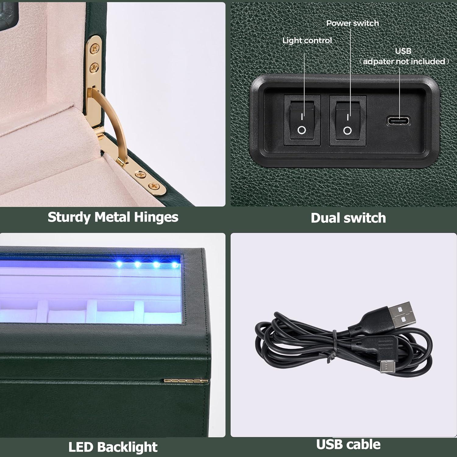 Winder de Reloj ANWBROAD 4+6 Automático Silencioso LED