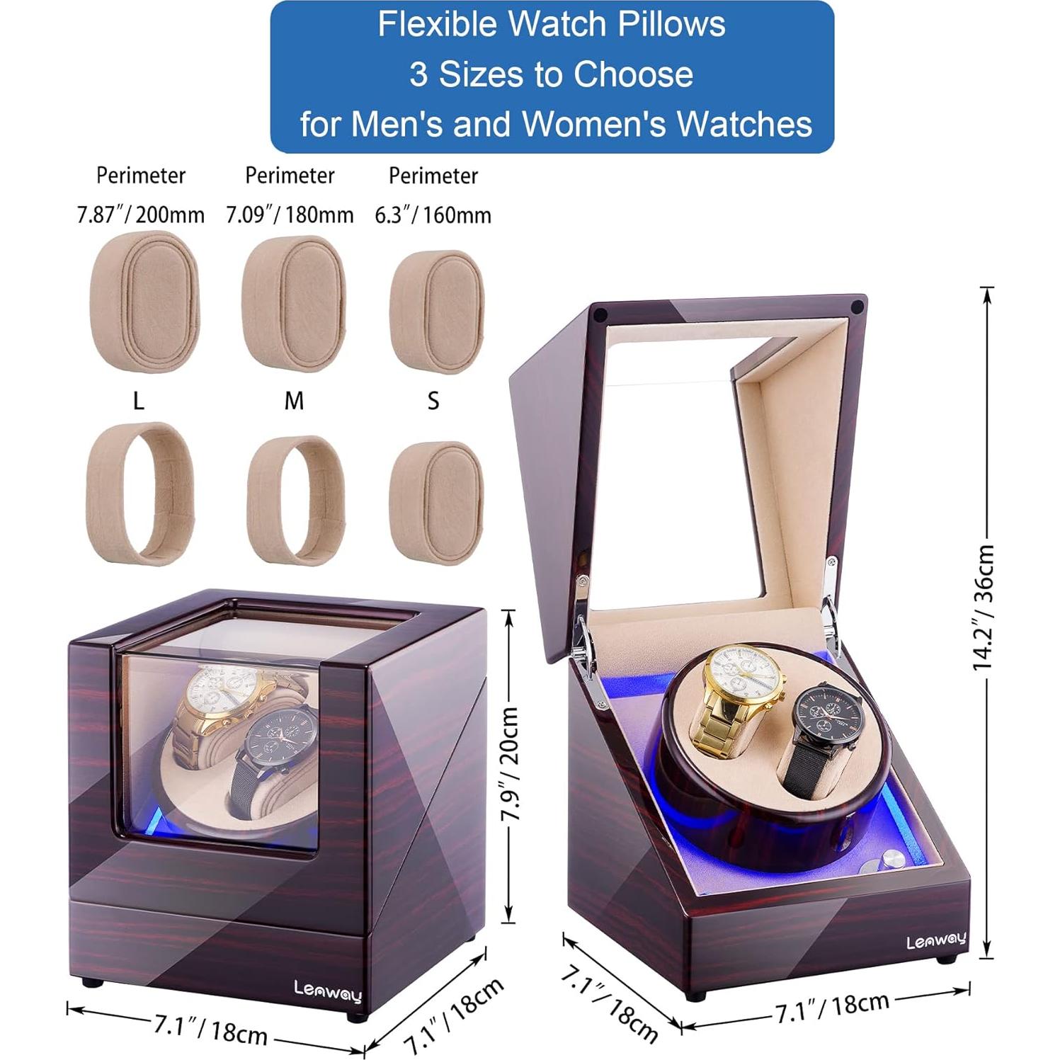 Winder Automático de Reloj Lenway 4 Modos Silencioso LED