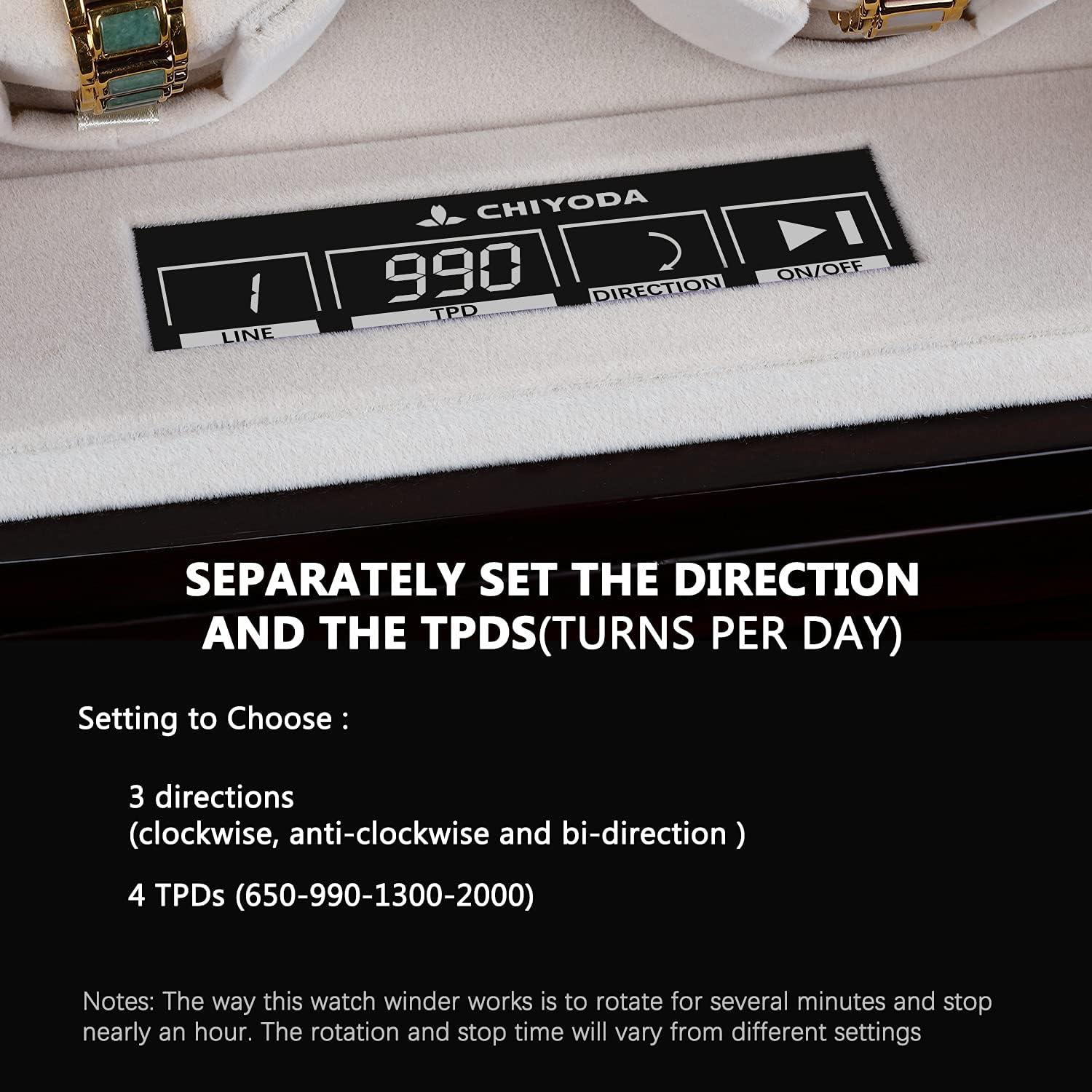 Enrollador de Reloj CHIYODA para 4 Relojes Automáticos, Marrón