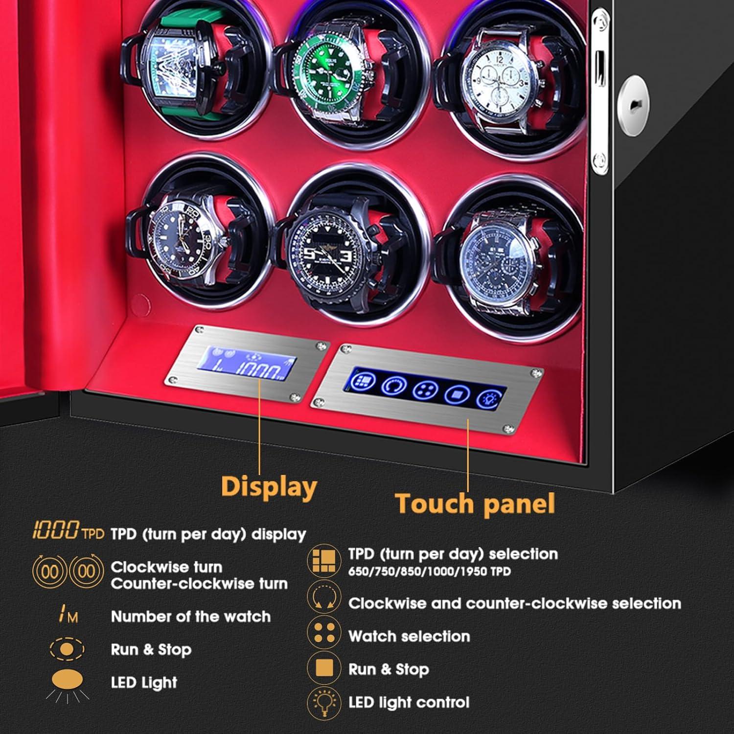 Enrollador de Relojes SNEOLTJN para 9 Relojes, Motor Silencioso