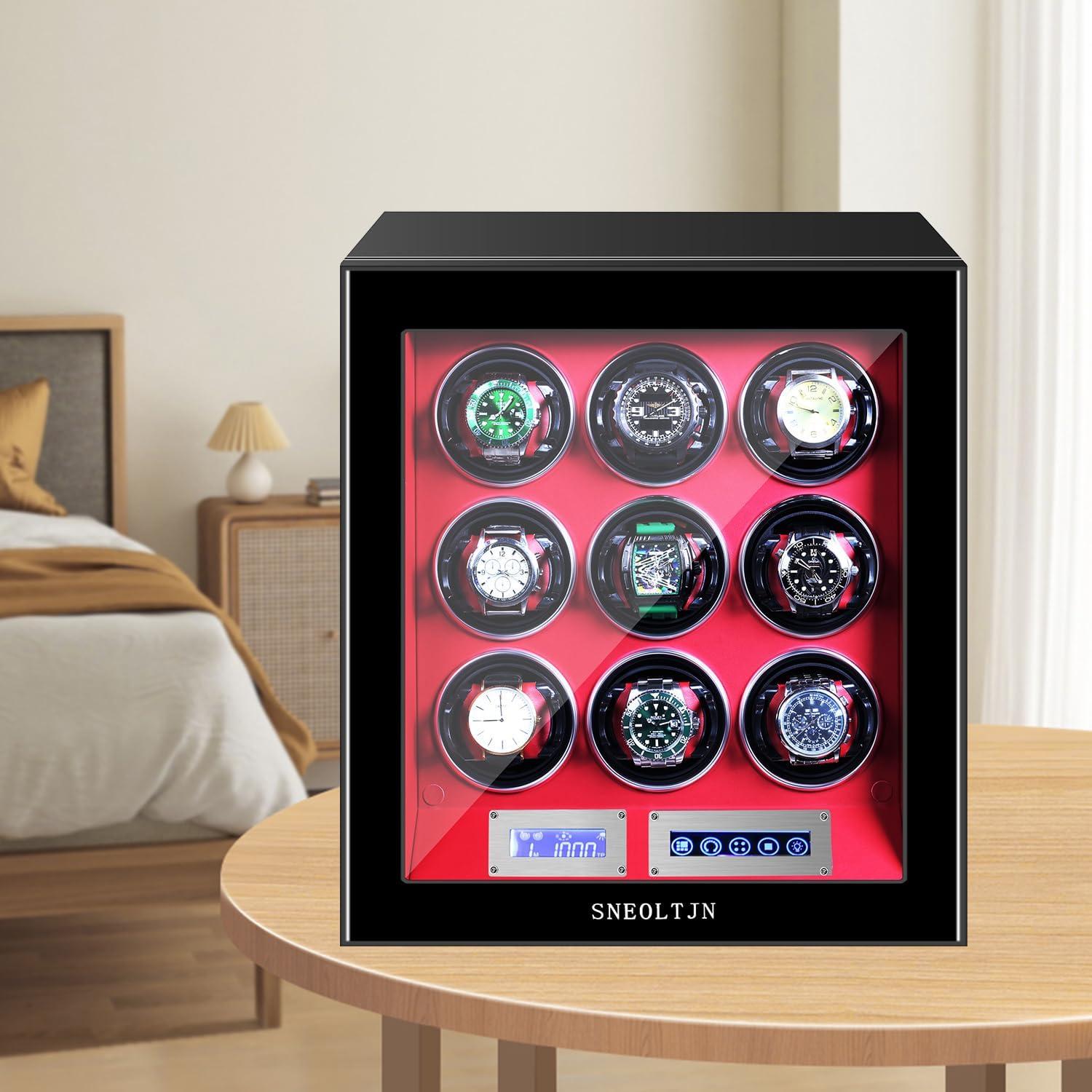 Enrollador de Relojes SNEOLTJN para 9 Relojes, Motor Silencioso