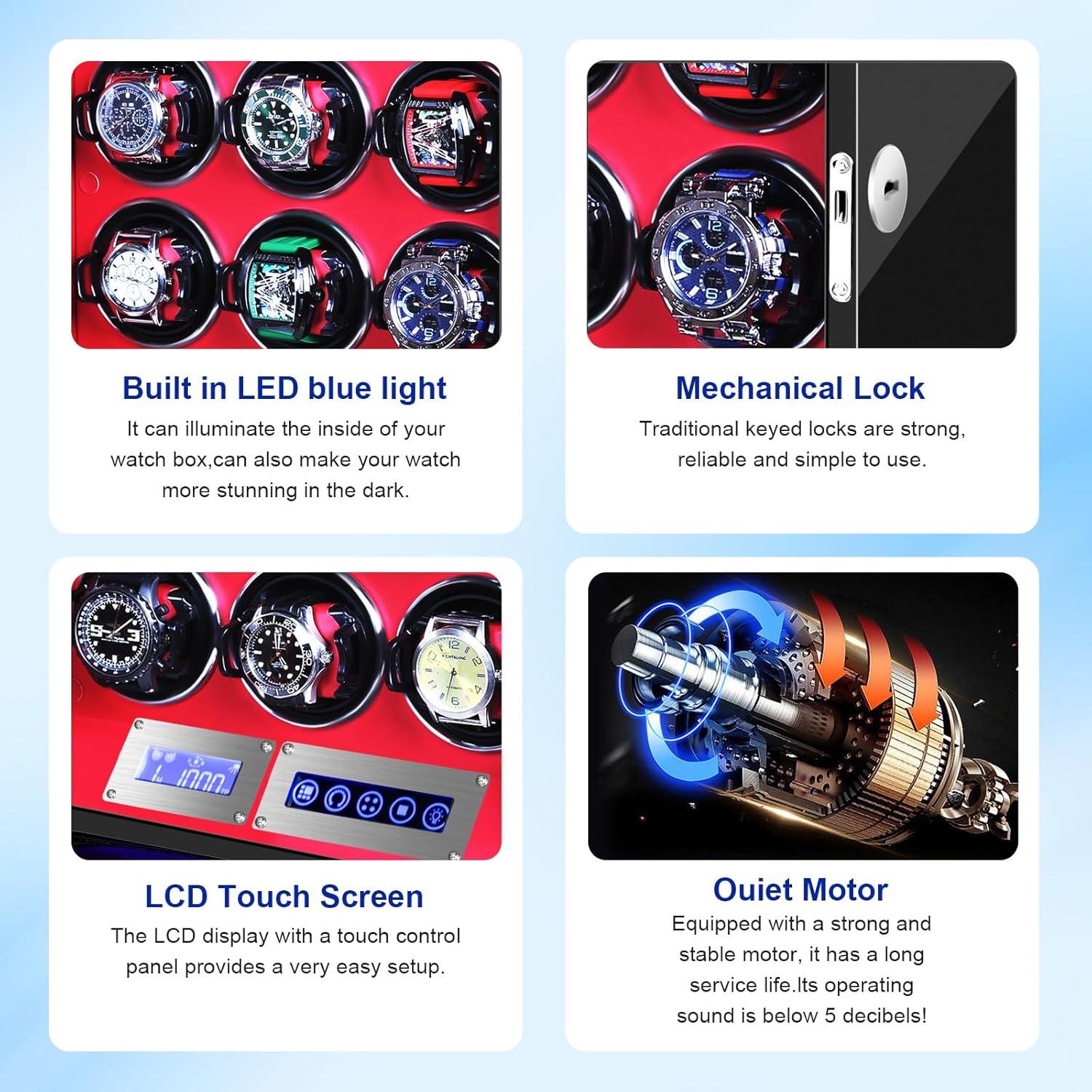 Enrollador de Relojes SNEOLTJN para 9 Relojes, Motor Silencioso