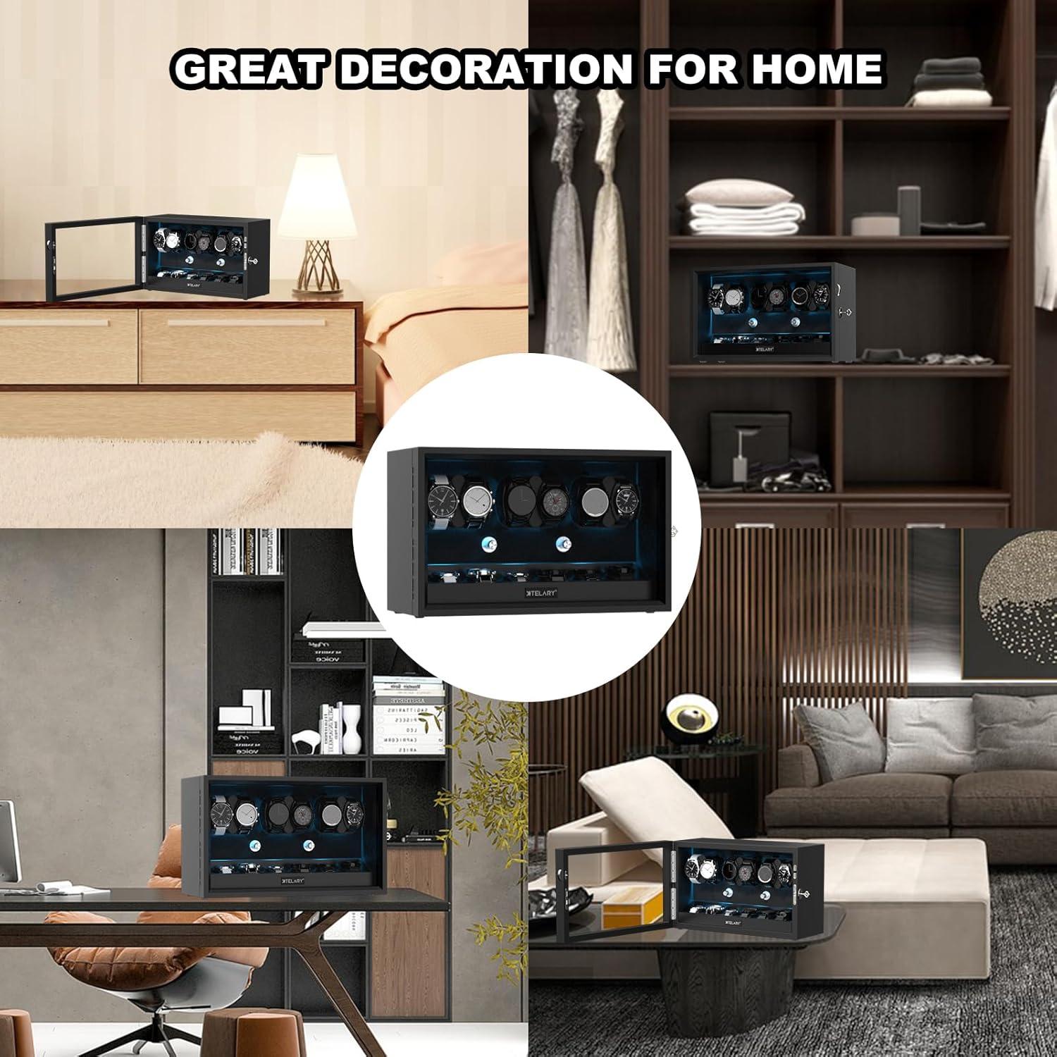 Relojero Automático XTELARY para 6 Relojes - Motor Silencioso