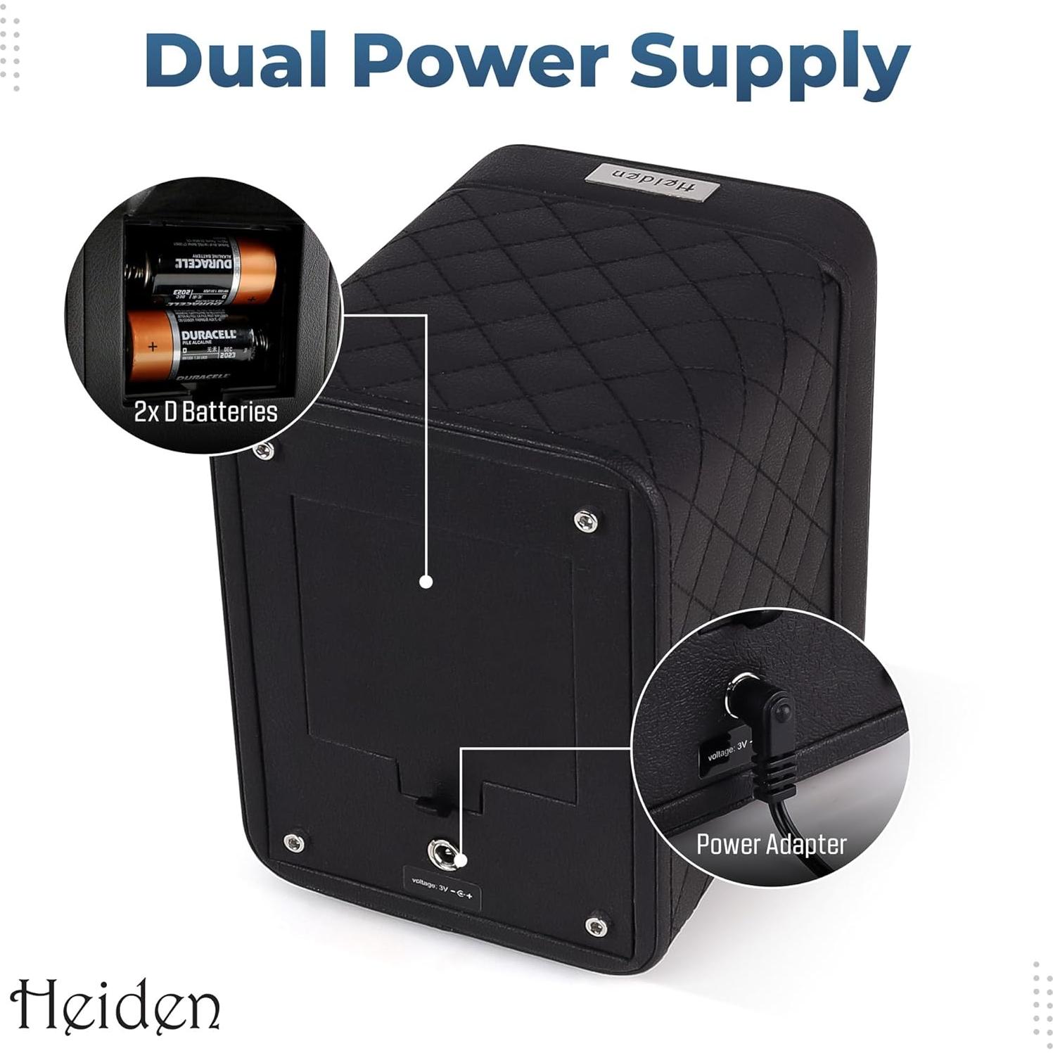 Enrollador de Relojes Heiden Monaco - Cuero Negro - 12 Configuraciones