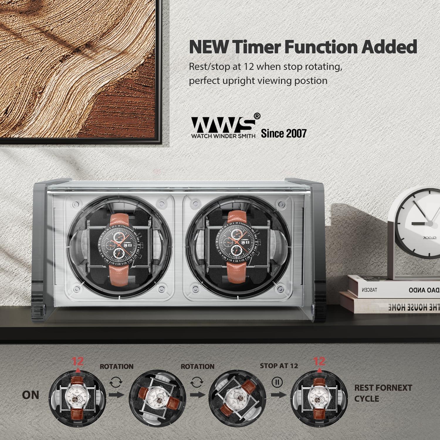 Enrollador de Relojes Automáticos Watch Winder Smith Doble Gris