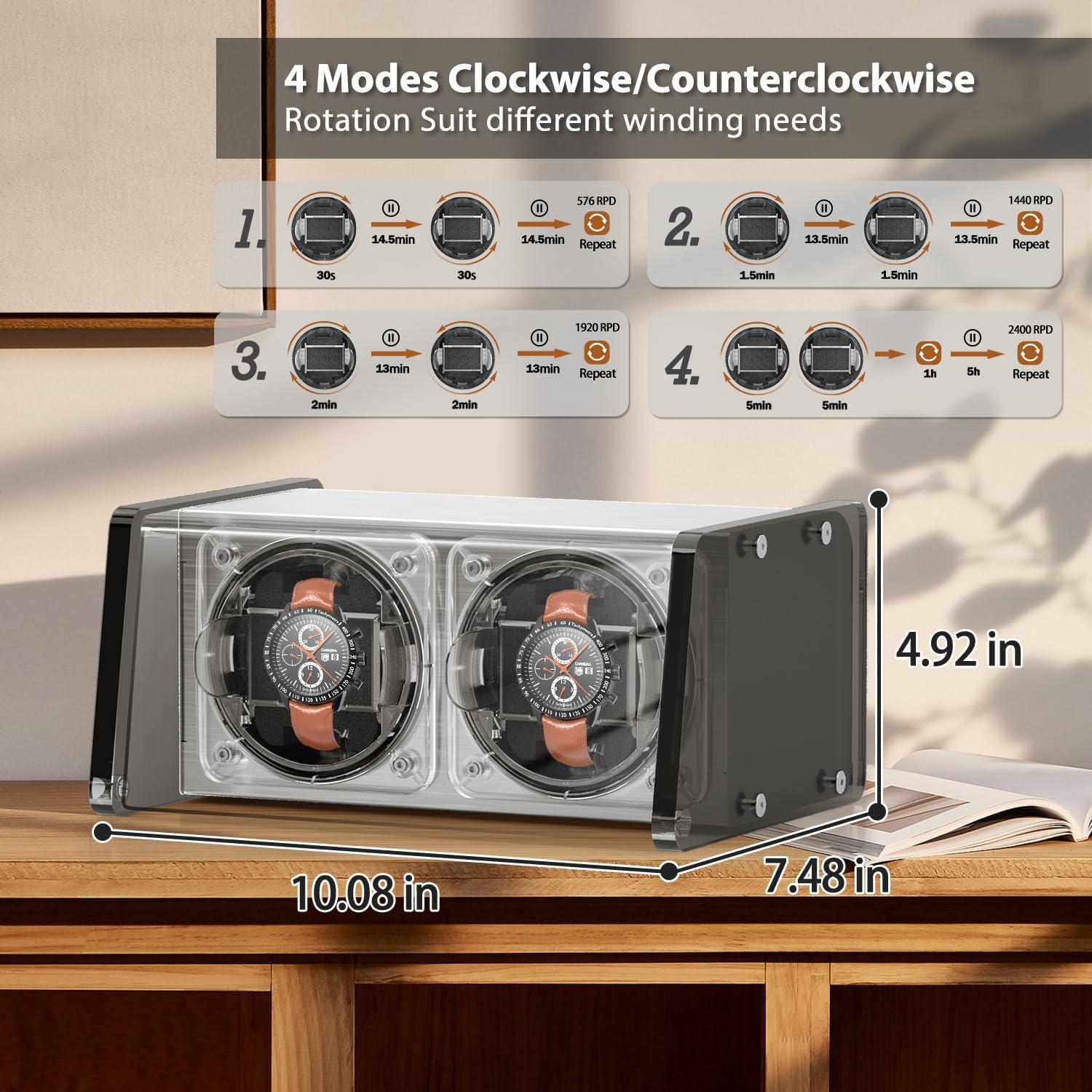 Enrollador de Relojes Automáticos Watch Winder Smith Doble Gris