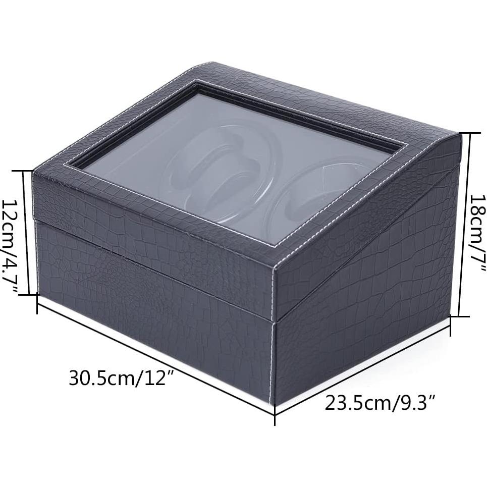 Caja de Reloj Automática 4+6 PU con Motor Silencioso - Negro