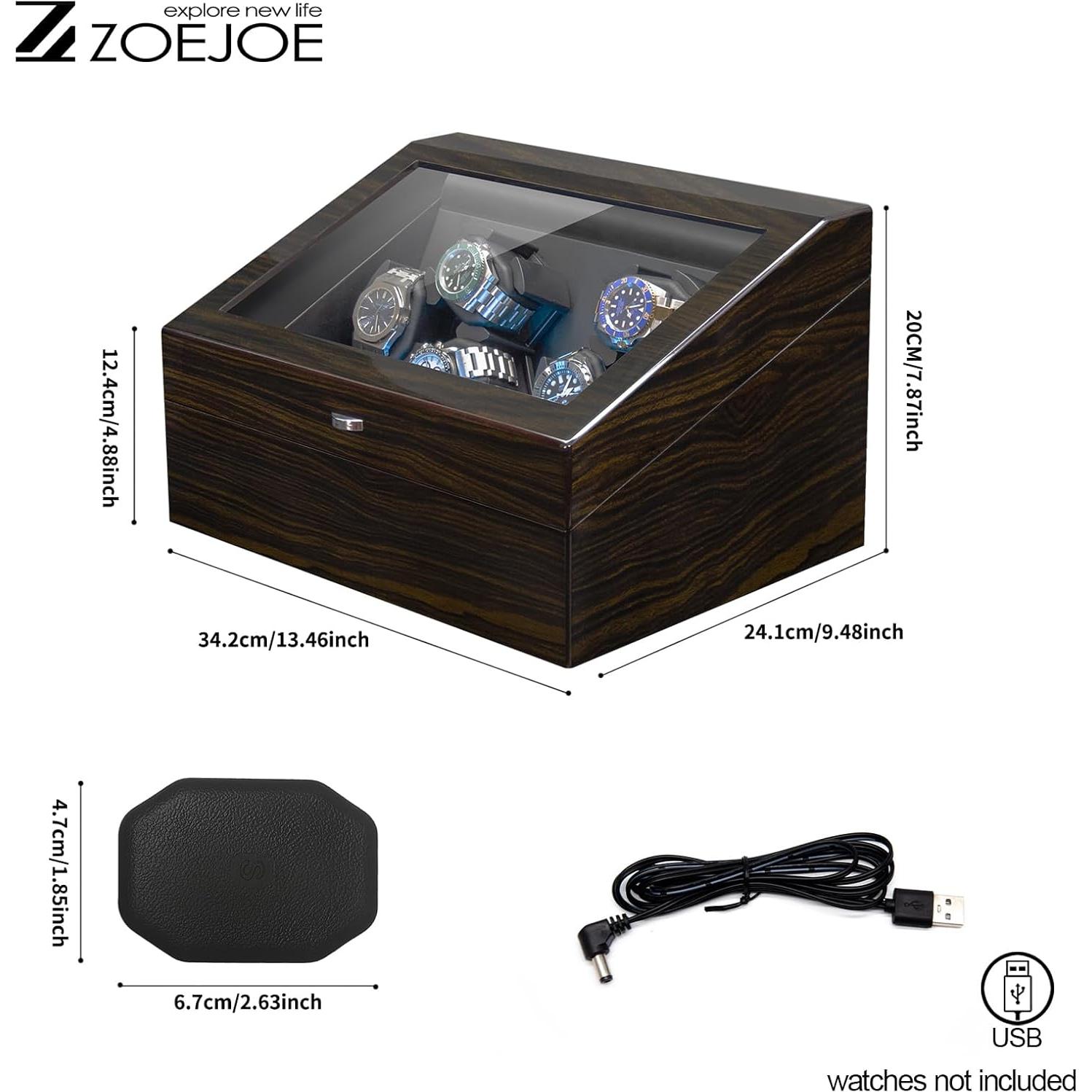 Enrollador automático de relojes ZOEJOE 12 relojes, 4 modos